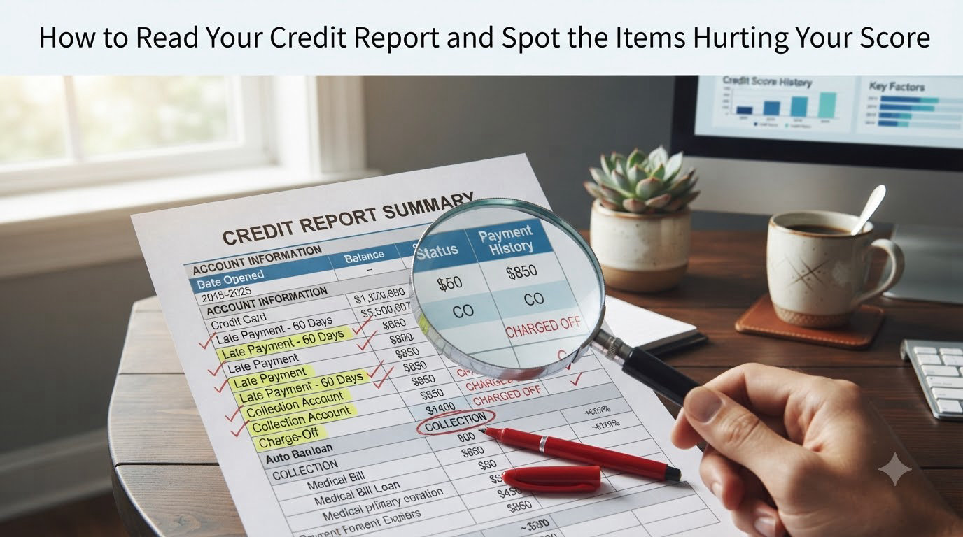 How to Read Your Credit Report and Spot the Items Hurting Your Score