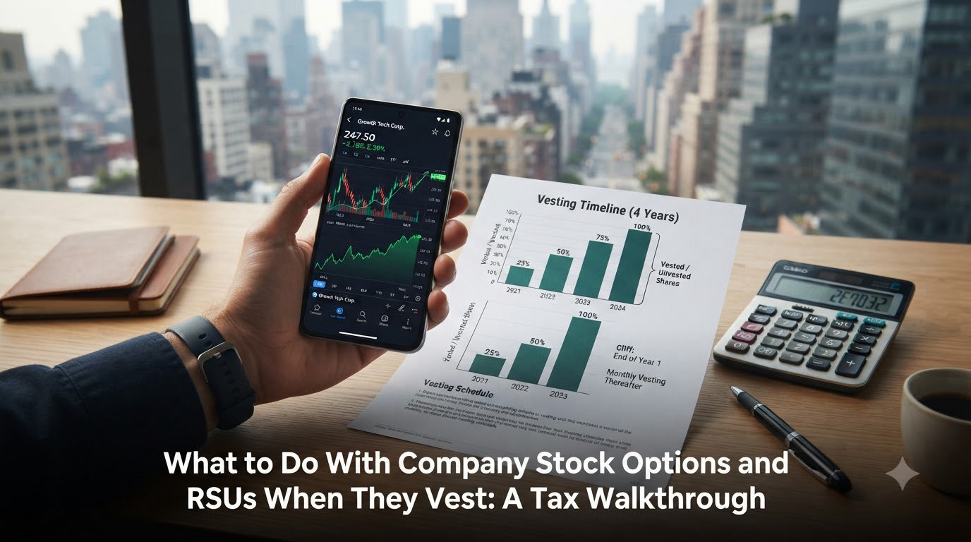What to Do With Company Stock Options and RSUs When They Vest: A Tax Walkthrough