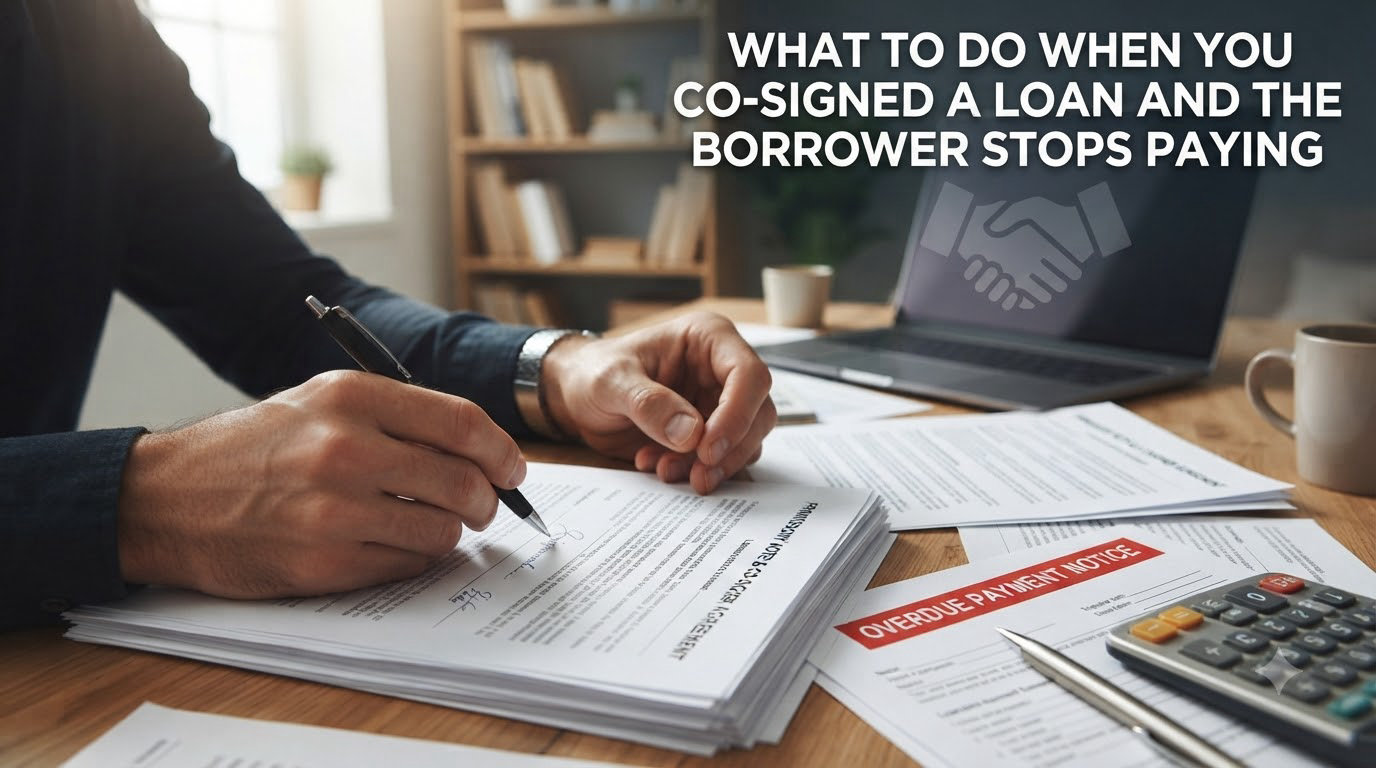 What to Do When You Co-Signed a Loan and the Borrower Stops Paying