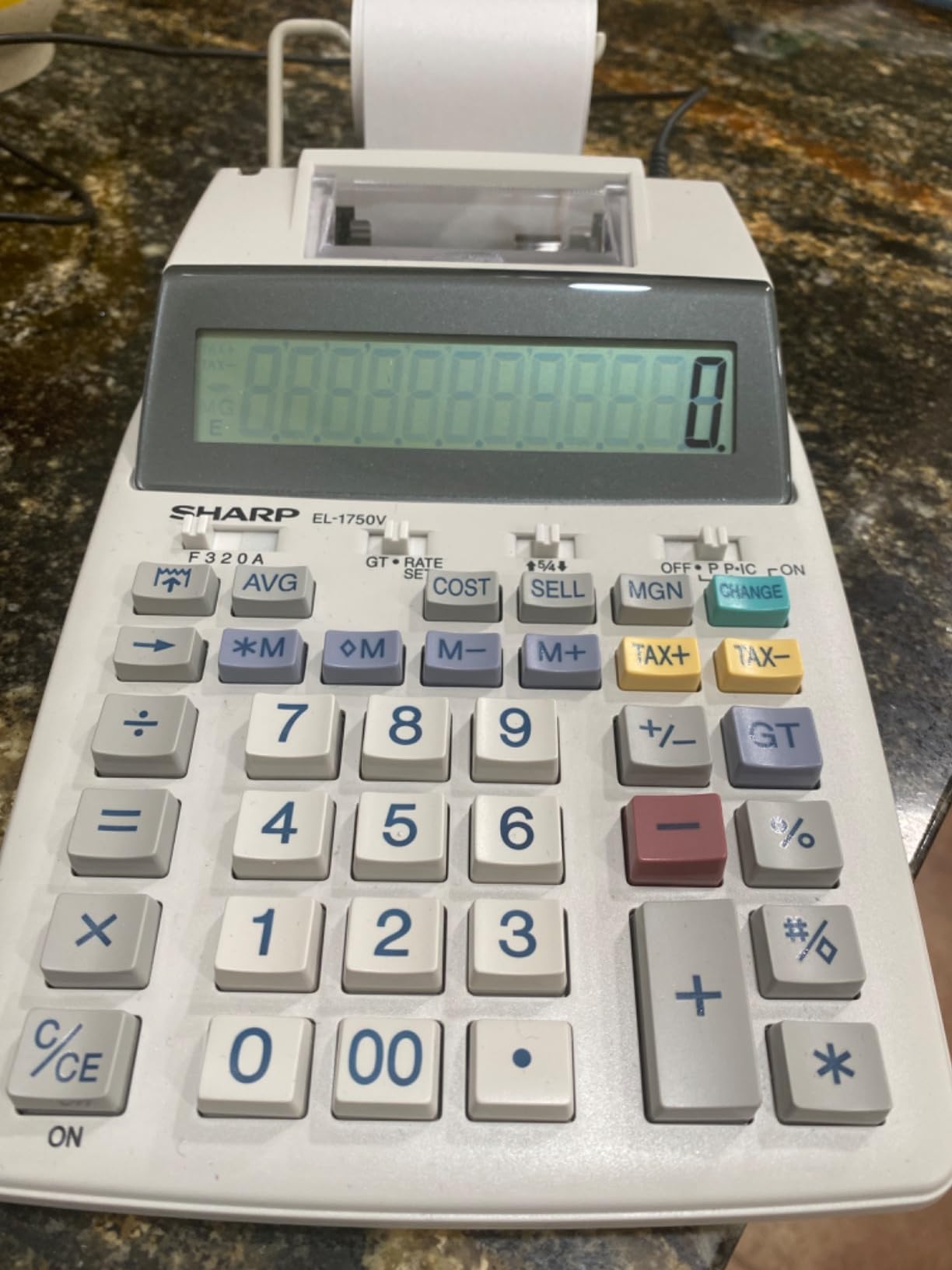 Sharp EL-1750V Two-Color Printing Calculator 2 Lines/Sec 3