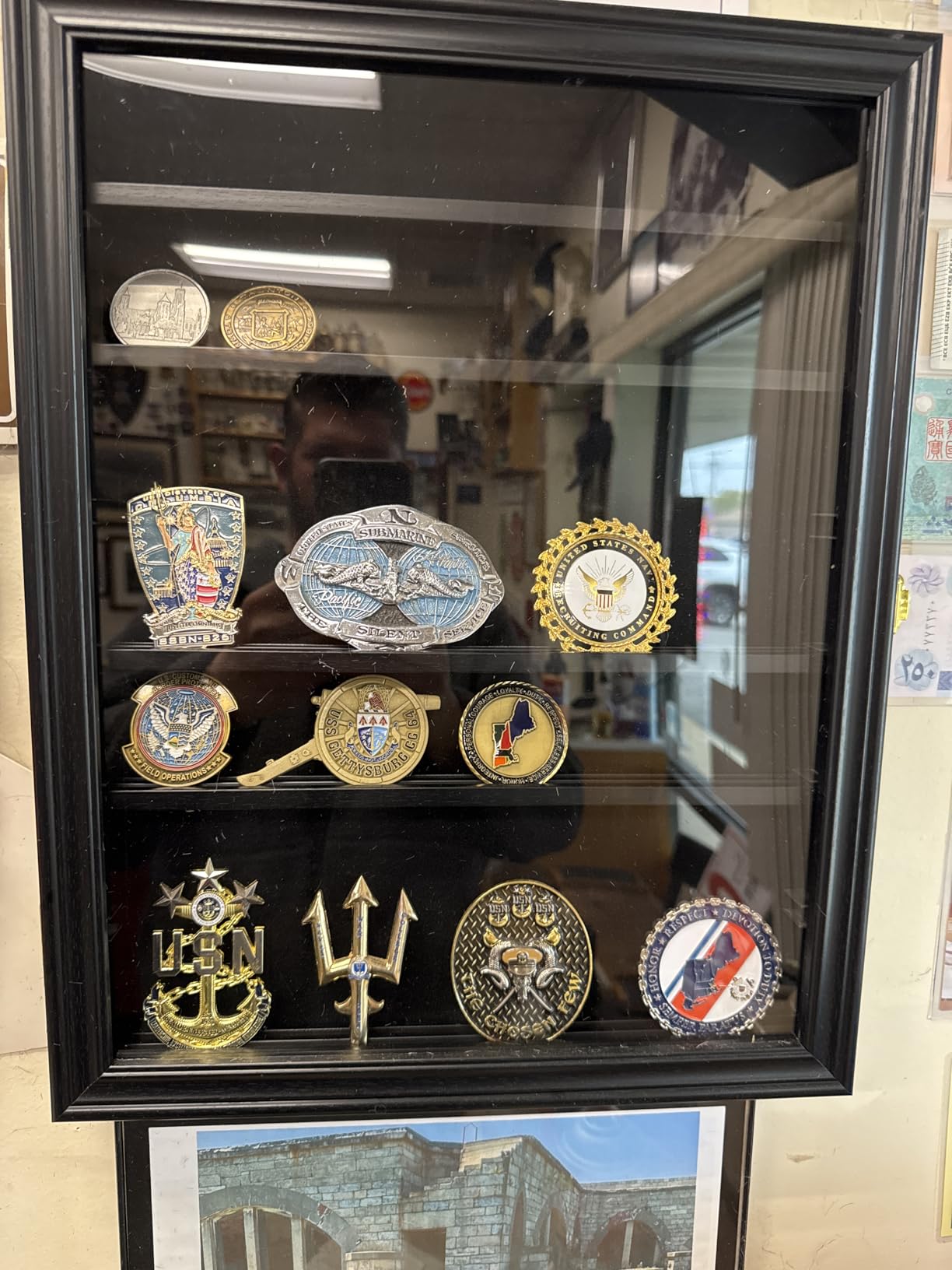 Military Challenge Coin Display Case Poker Chip Display Stand Rack Black Finish 98% UV Protection Compatible with Army Navy Air Force Marine Corps Honored Coins customer photo 1