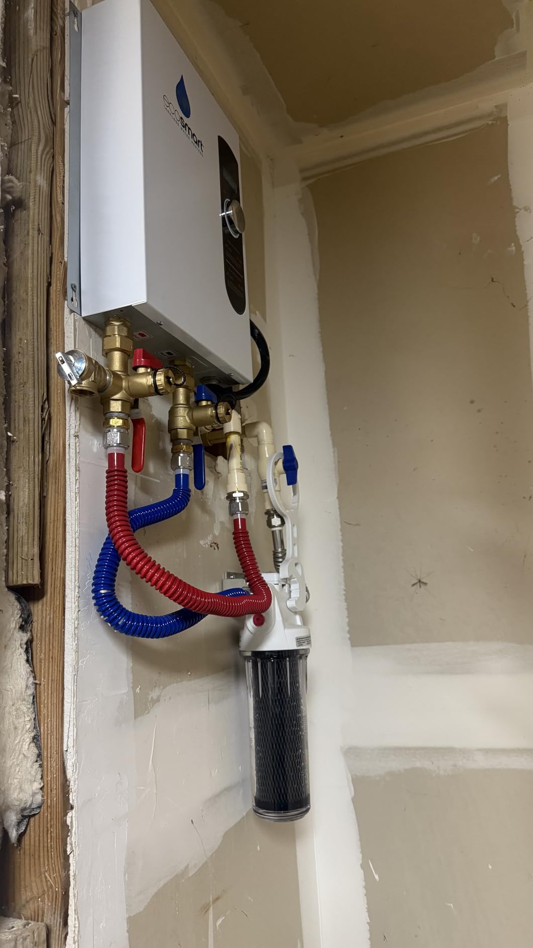 EcoSmart ECO 18 Electric Tankless Water Heater, 18 KW at 240 Volts with Patented Self Modulating Technology, 17 x 14 x 3.5, White customer photo 1