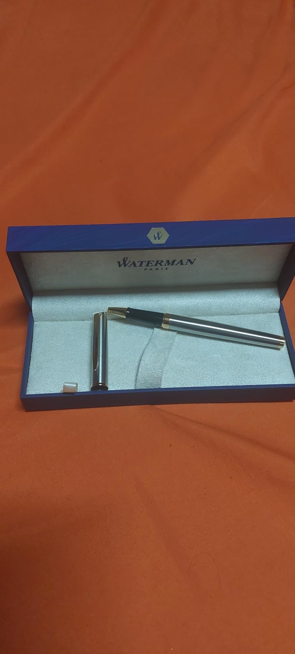 Waterman Hemisphere Rollerball Pen, Stainless Steel with 23k Gold Trim, Fine Point with Black Ink Cartridge, Gift Box customer photo 1