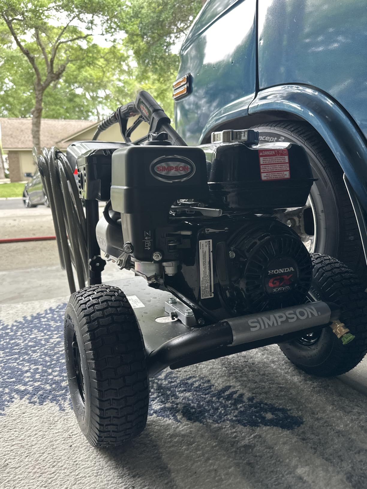SIMPSON Cleaning PS3228 PowerShot 3300 PSI Gas Pressure Washer, 2.5 GPM, Honda GX200 Engine, AAA Triplex Pump, 5 QC Nozzle Tips, 25' MorFlex Hose customer photo 1