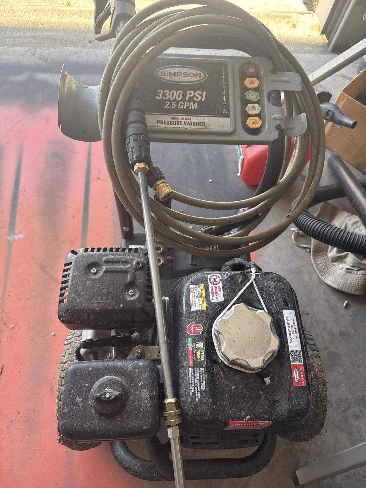 SIMPSON Cleaning PS3228 PowerShot 3300 PSI Gas Pressure Washer, 2.5 GPM, Honda GX200 Engine, AAA Triplex Pump, 5 QC Nozzle Tips, 25' MorFlex Hose customer photo 2