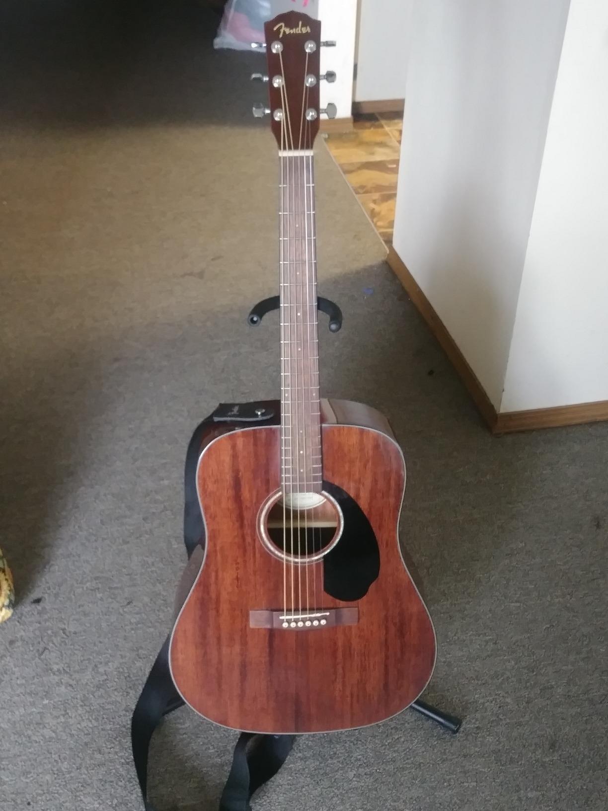 Fender CD-60S Solid Top Dreadnought Acoustic Guitar - All Mahogany Bundle customer photo 2
