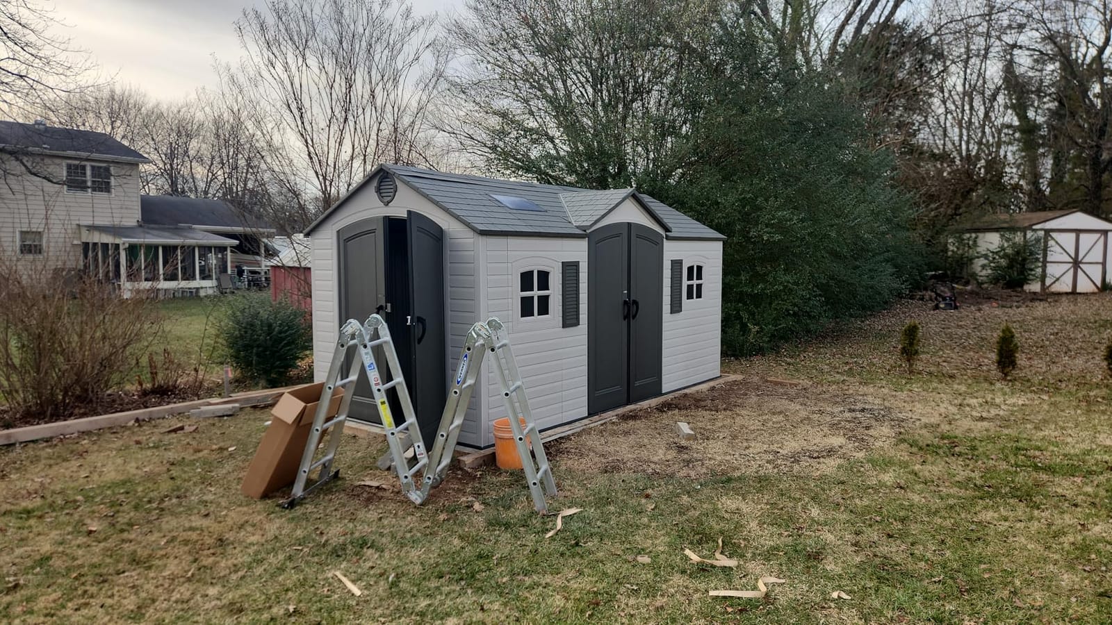 Lifetime 15x8 Ft Dual-Entry Outdoor Storage Shed, Steel-Reinforced, UV-Protected, Weather-Resistant Backyard Garden Shed with Skylights, Windows & Shelving, Desert Sand customer photo 1