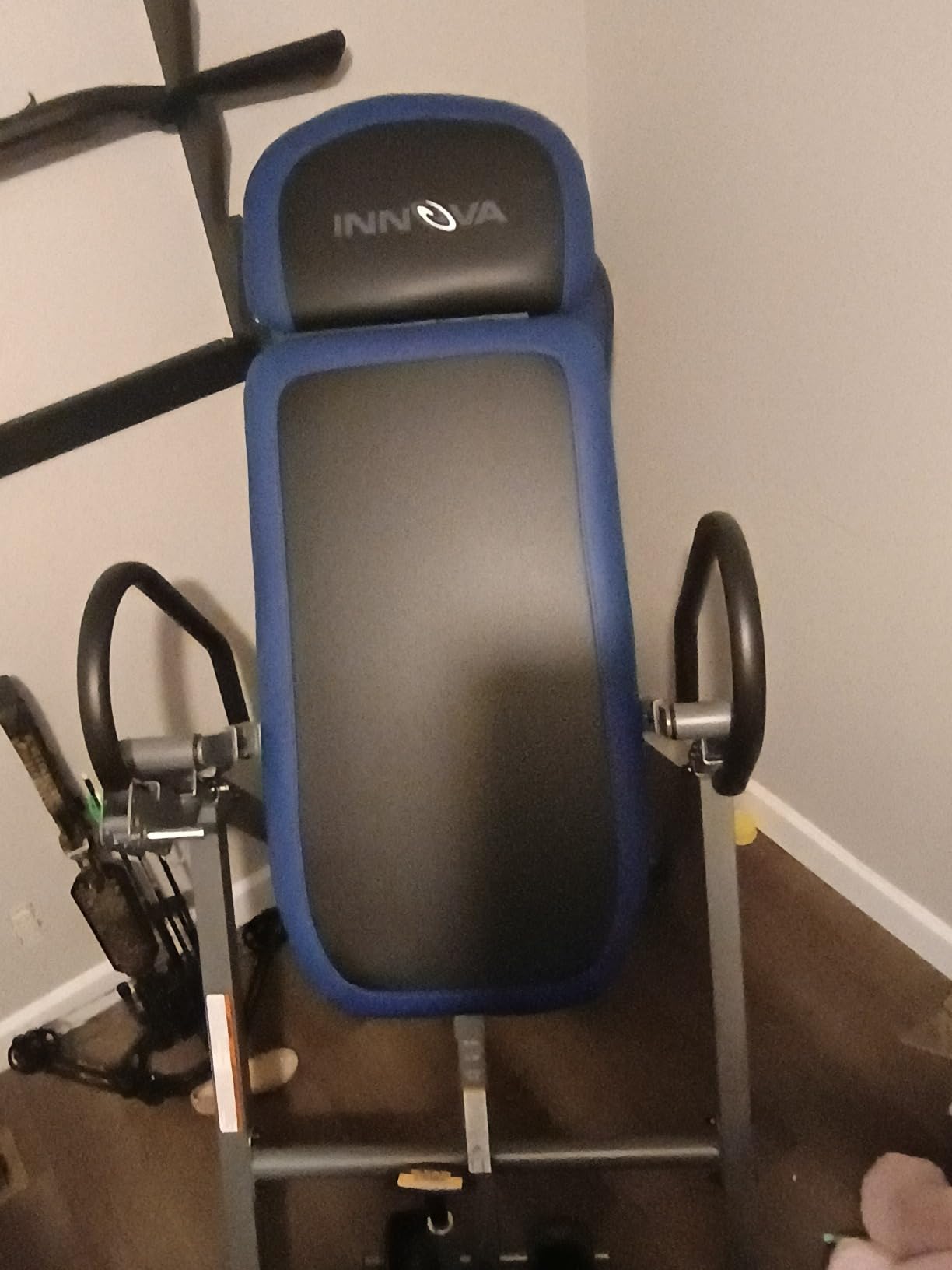 INNOVA HEALTH AND FITNESS ITM4800 Advanced Heat and Massage Inversion Table, Black/Blue/Gray customer photo 2