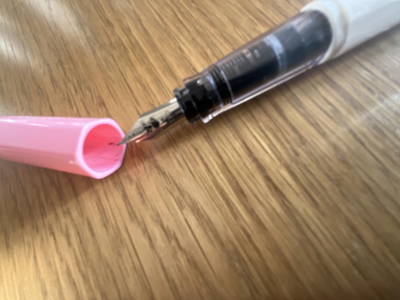 Pilot Kakuno Fine-Nib Fountain Pen, White Body Soft Pink Cap (FKA-1SR-SPF) customer photo 2