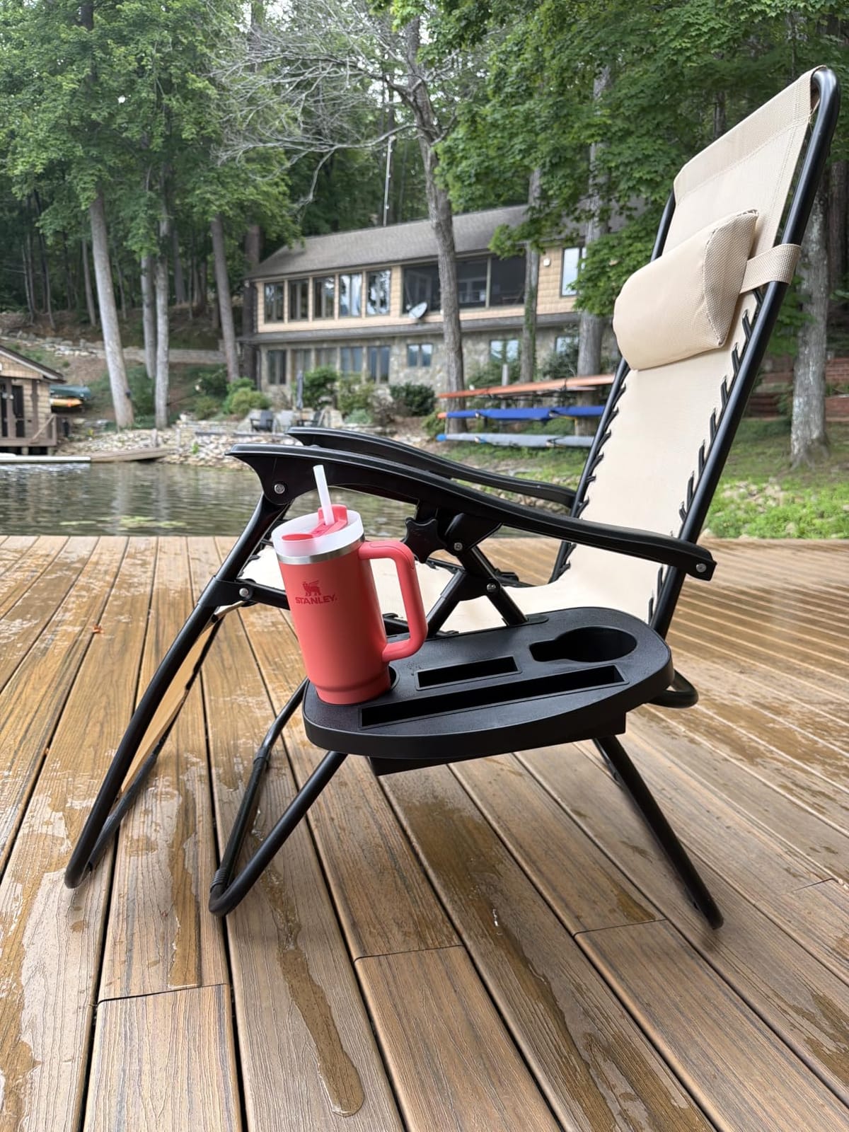 Best Choice Products Set of 2 Adjustable Steel Mesh Zero Gravity Lounge Chair Recliners w/Pillows and Cup Holder Trays - Beige customer photo 1