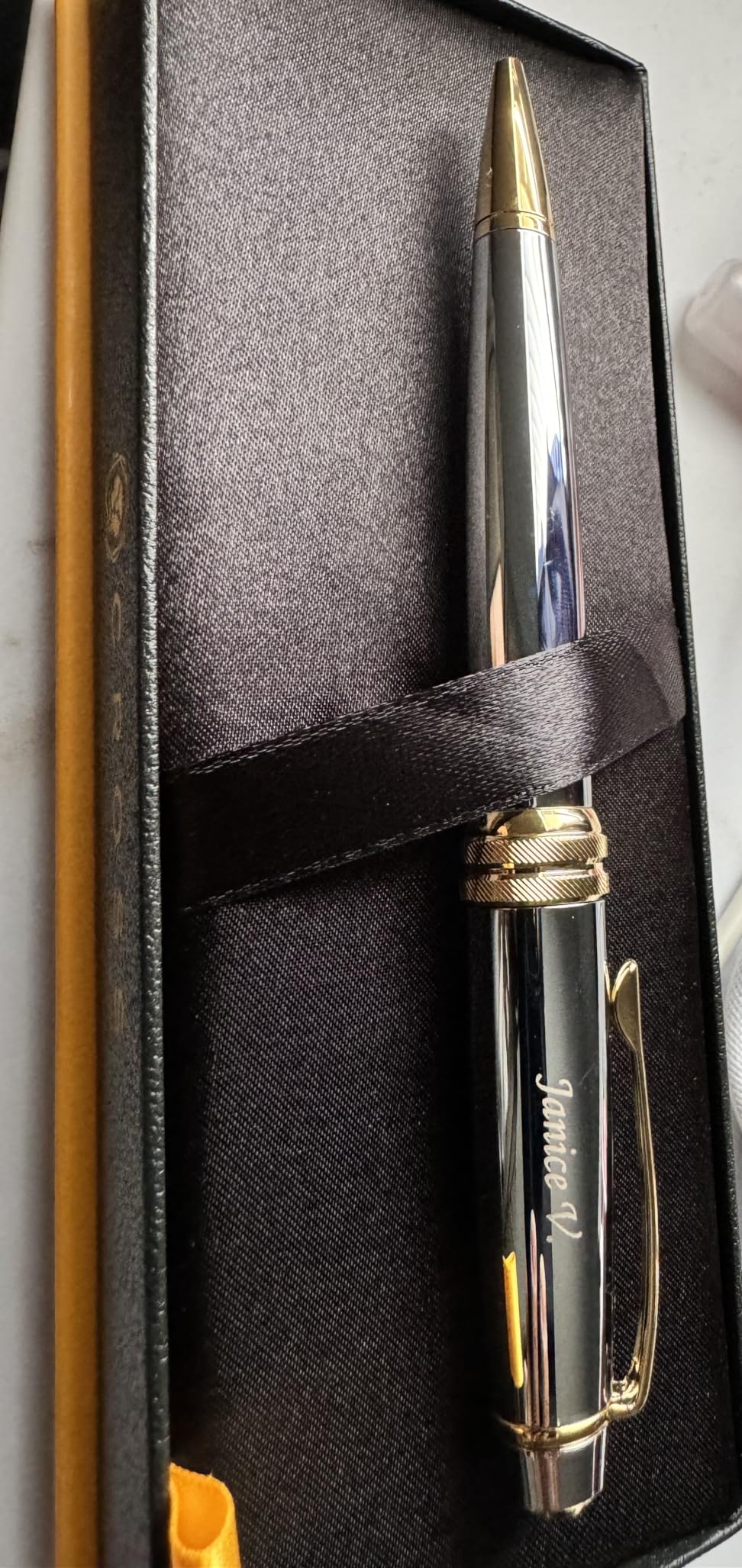 Cross Bailey Personalized Ballpoint Pen in Chrome with 23k Gold Trim | Engraved Pen for Graduation, Promotion, Retirement, Corporate Team Member customer photo 1