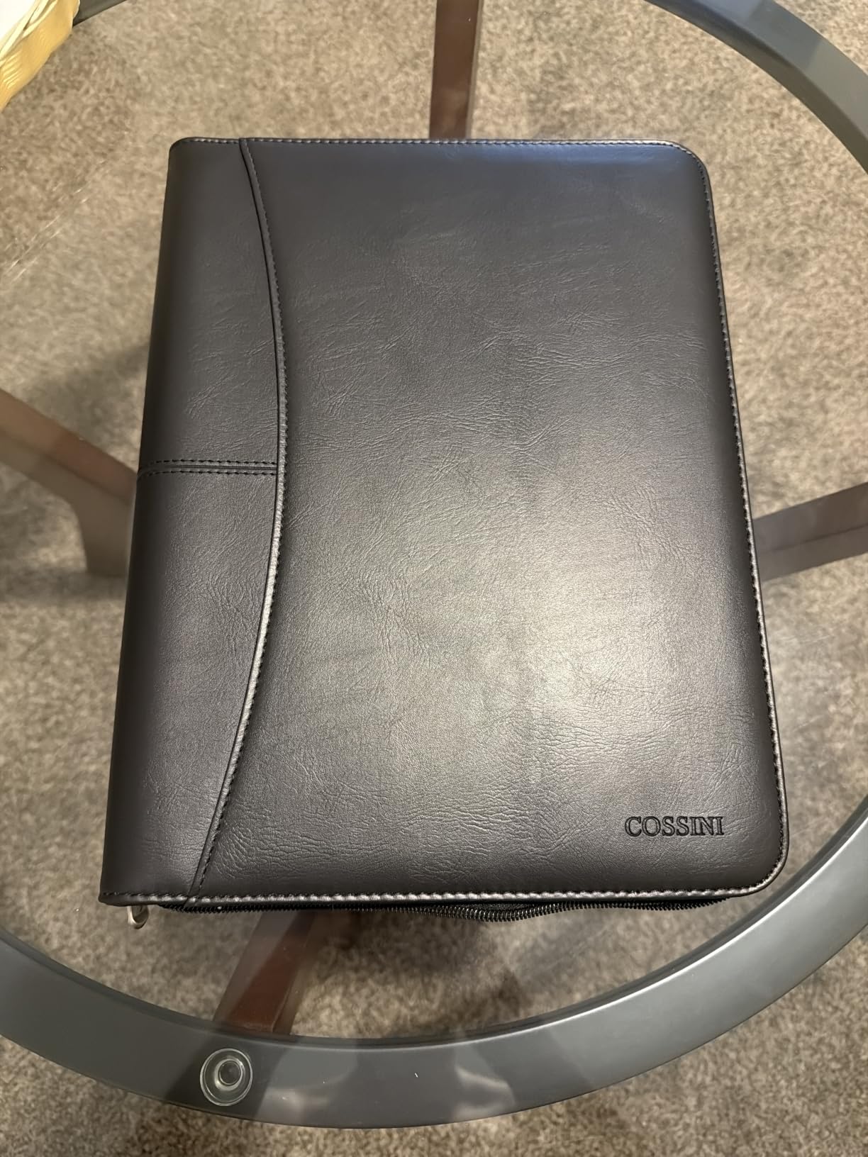Cossini Premium Business Portfolio with Zipper - Padfolio - Superior Business Impressions Begin with PU Vegan Leather, 10.1 Inch Tablet Sleeve, Smart Storage, Solar Calculator, Writing Pad - Tan customer photo 2