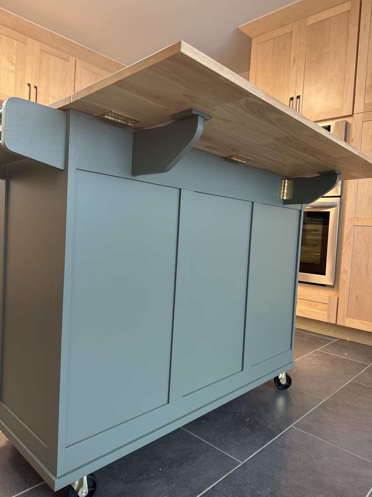 Homestyles Dolly Madison Off-White Mobile Kitchen Island Cart with Wood Drop Leaf Breakfast Bar customer photo 1