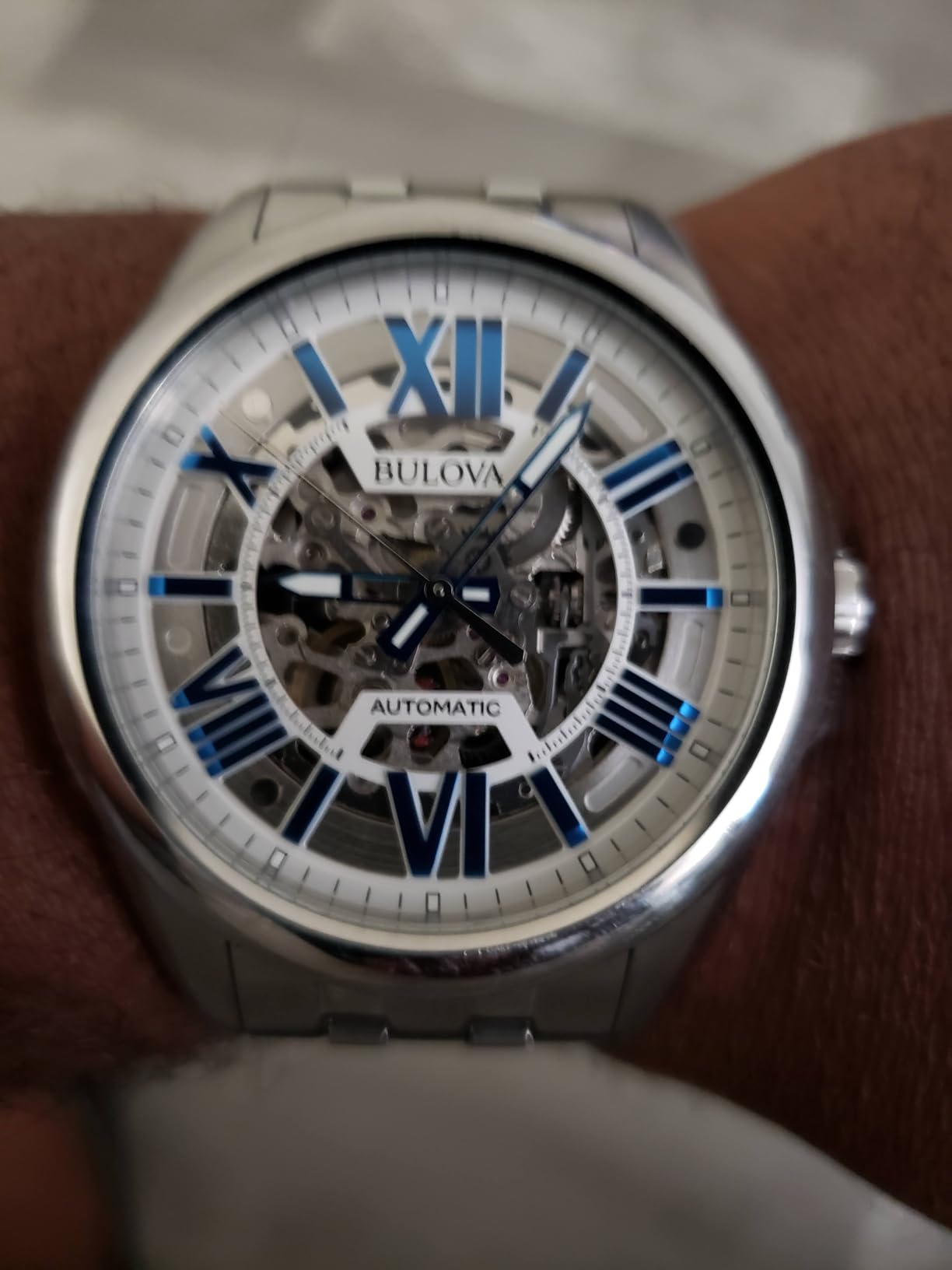 Fossil Men's Classic Sutton 3-Hand 21-Jewel Automatic Watch, 42-Hour Power Reserve, Skeleton Dial, 100M Water Resistant, 43mm customer photo 2