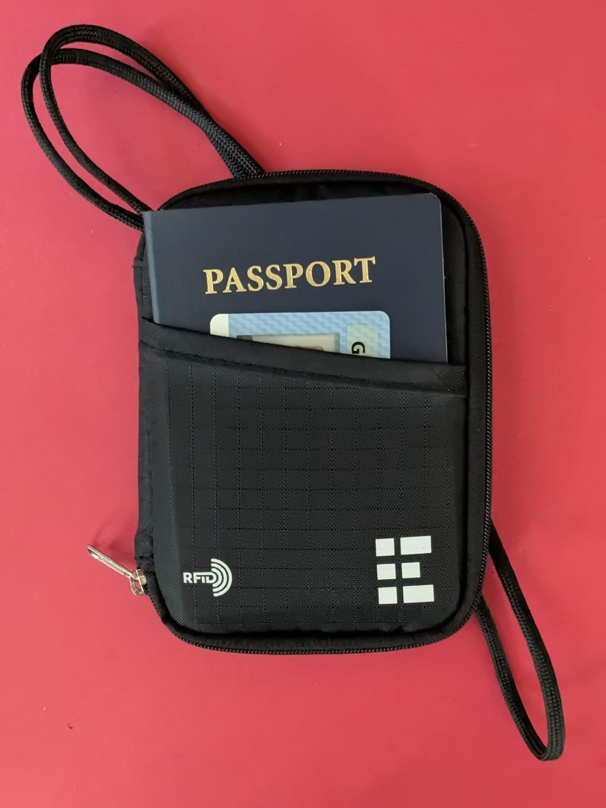 Zero Grid RFID Passport Holder & Travel Wallet, Zippered Wallet for Men & Women, Fits Passport, Cards, Cash, Tickets, ID, Sim Card; Premium & Compact Travel Document Holder - Midnight Black customer photo 2