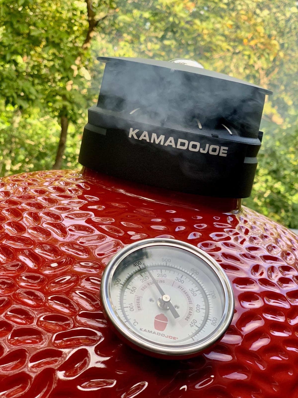 Kamado Joe Classic Joe Series II 18-inch Ceramic Charcoal Grill and Smoker with Cart, Side Shelves, Stainless Steel Grates and 250 Cooking Square Inches in Red, Model KJ-23RHC customer photo 2