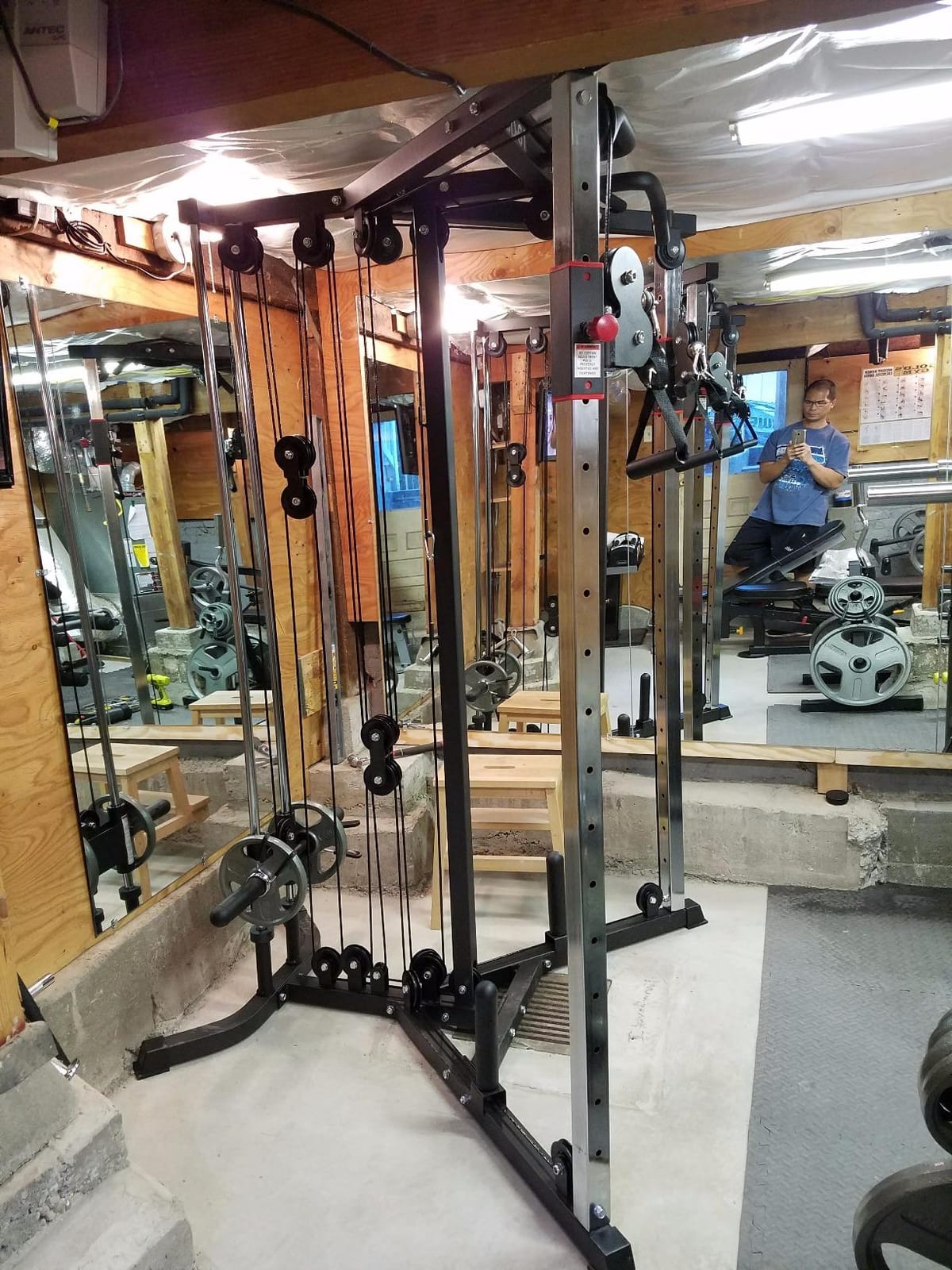 Valor Fitness Cable Crossover Machine - 17 Adjustable Positions with Pull Up Bars and Optional Bundle Attachments Max Weight 200 lb. Plate Loaded Pulley System for Home Gym Power Workout customer photo 2