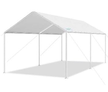Quictent 10x20 ft Heavy Duty Carport Canopy Galvanized Car Tent Outdoor Garage Boat Shelter with Reinforced Structure, No Sidewall, White customer photo 1