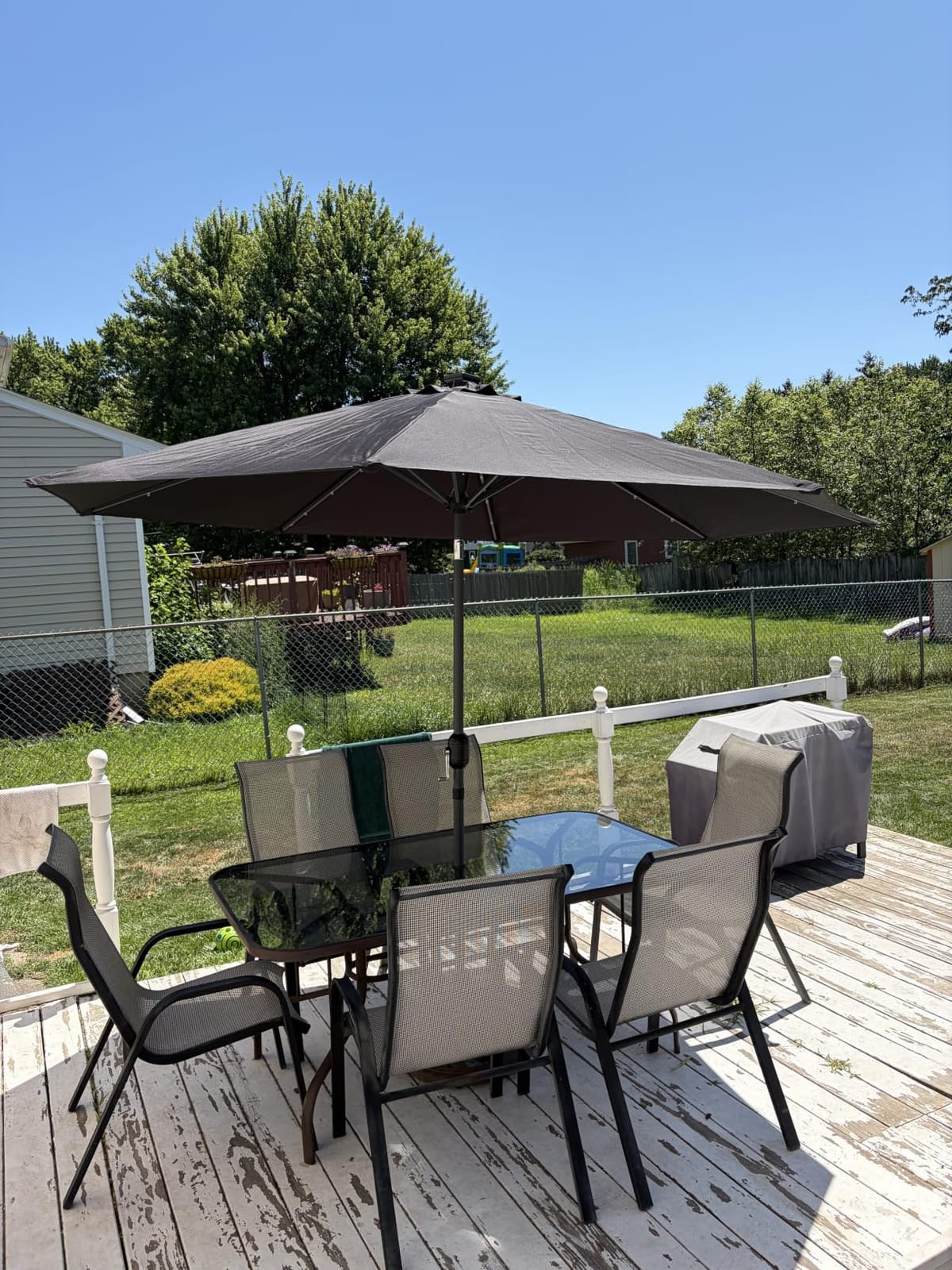 Best Choice Products 10ft Solar Polyester LED Lighted Patio Umbrella w/Tilt Adjustment and UV-Resistant Fabric - Tan customer photo 2