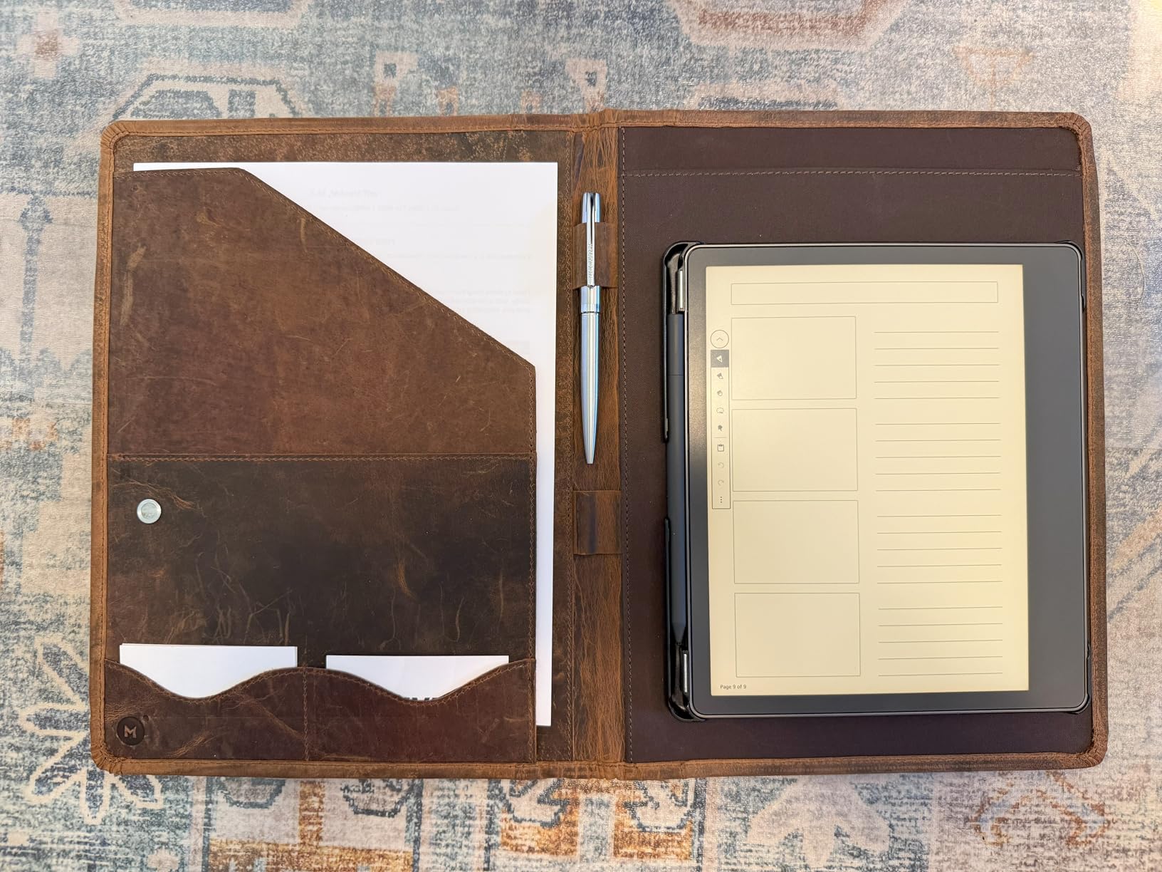 Moonster Leather Portfolio Professional Organizer Padfolio - Resume Folder with Luxury Pen - Leather Binder Portfolio Writing Pad with Business Card Holder customer photo 1