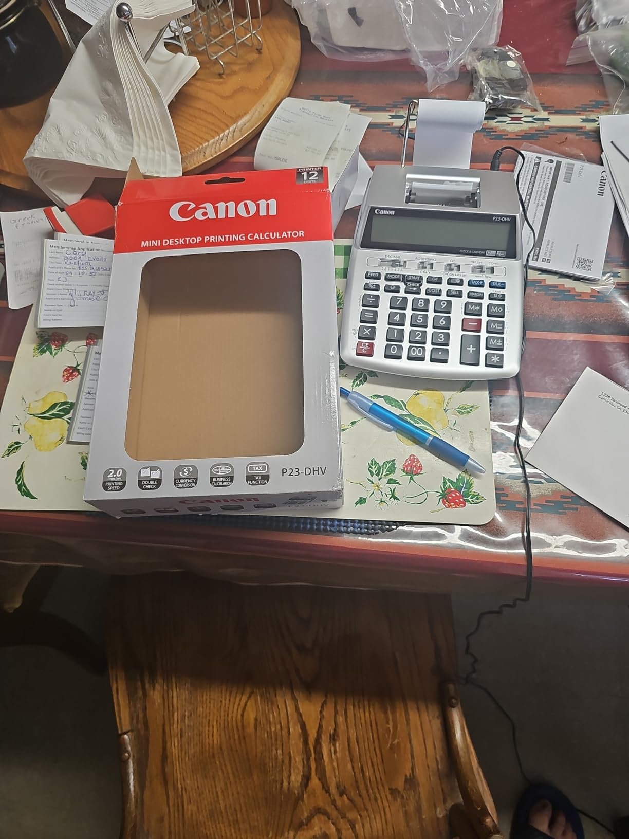 Canon P23-DHV-3 Printing Calculator with Double Check Function, Tax Calculation and Currency Conversion - Paper Roll Included in Box customer photo 2