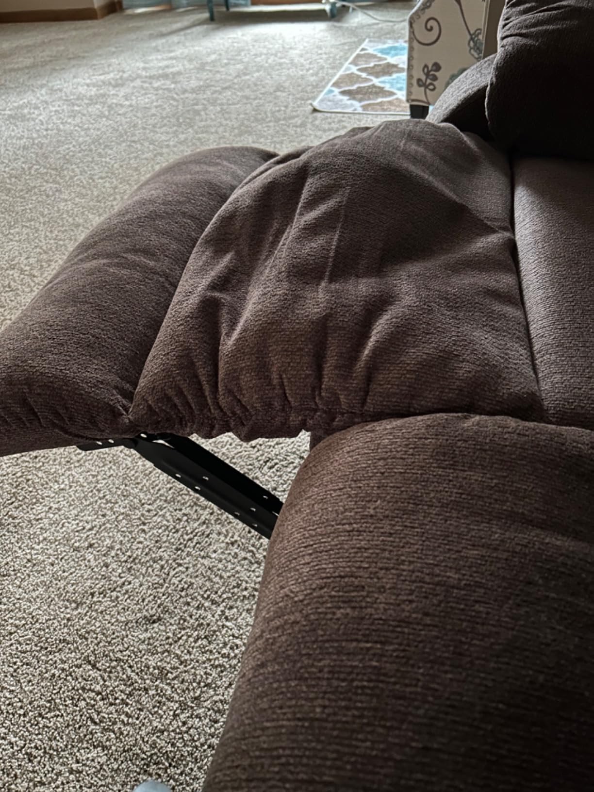Signature Design by Ashley Manual Reclining Sofa Couch, Gray Chenille | 100% polyester chenille fabric, 3-inch wall hugger design, Dual-sided manual reclining, Tulen Series customer photo 1