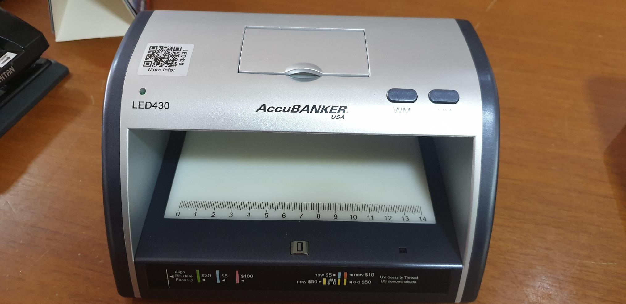 AccuBANKER LED430 Cash and Card Counterfeit Detector, 6 Point | Superbright LED ultraviolet, magnetic and size detection for multiple currencies, commercial grade customer photo 1