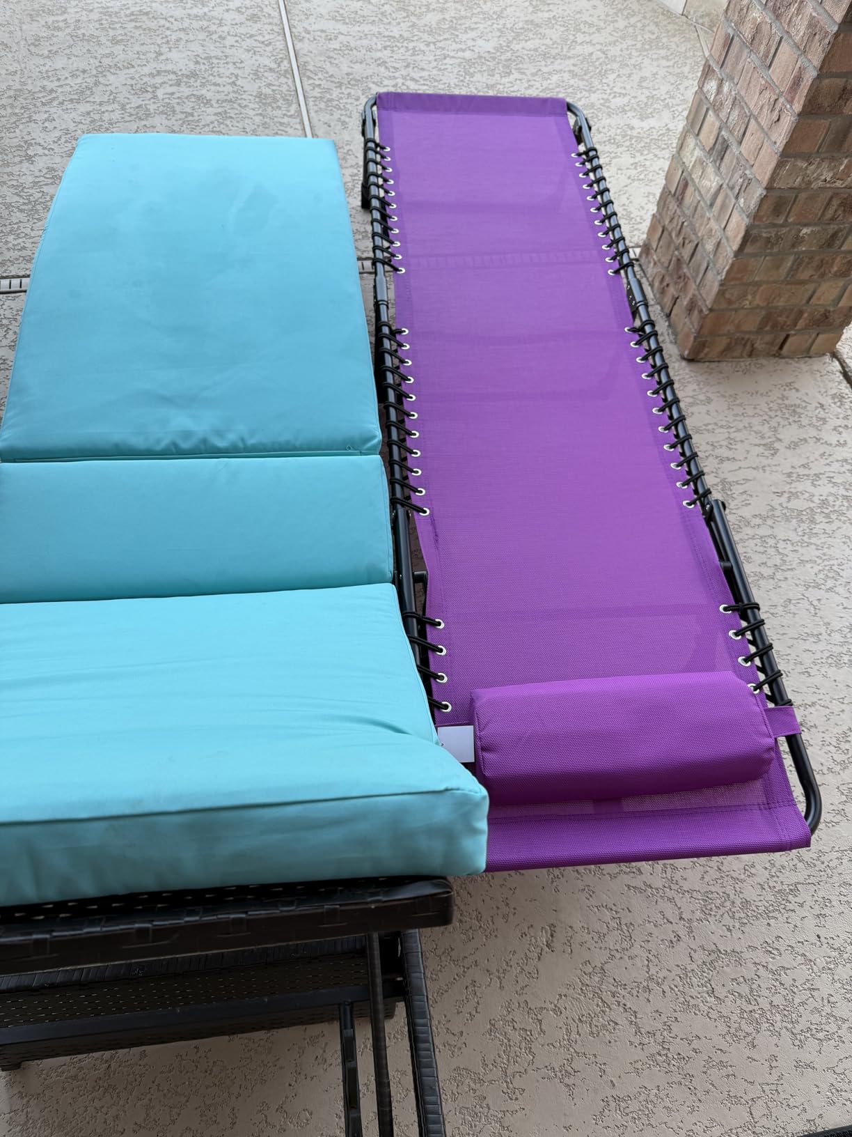 Outsunny Folding Chaise Lounge Chair Outdoor Mesh Seat Gray, Patio Sun Tanning Chair, Breathable Mesh Seat, Beach, Poolside, Yard customer photo 2