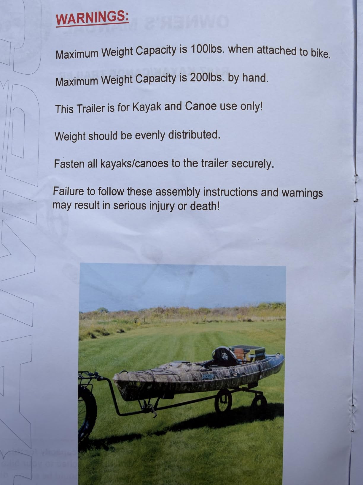 Rambo Bikes Canoe and Kayak Trailer Cart - Heavy-Duty Kayak Cart with 300lbs Maximum Capacity - Extendable Bike Trailer - Adjustable Steel Frame, Padded Contact Points, 16