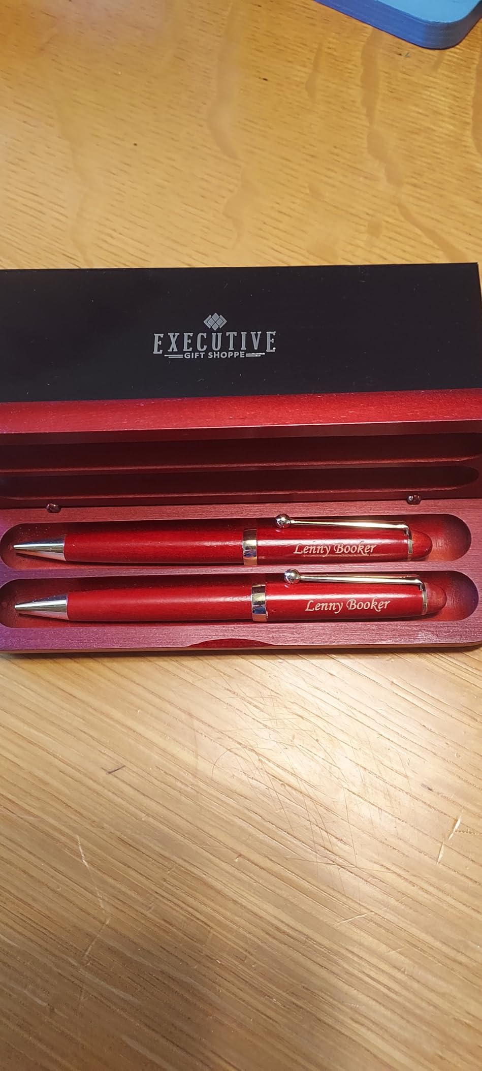 Executive Gift Shoppe | Personalized Cherrywood Double Ballpoint Pen Set with Laser Engraving customer photo 1