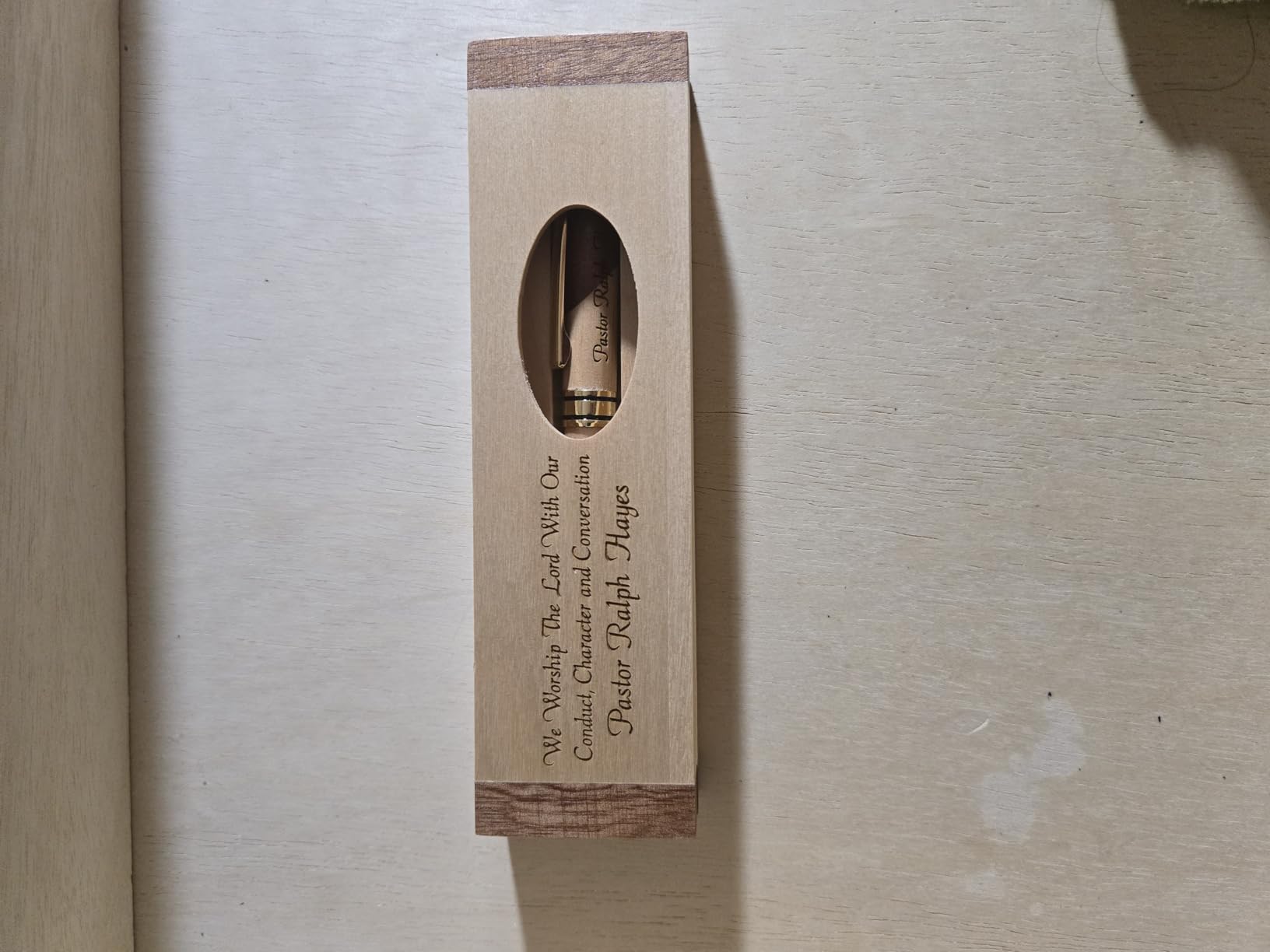 Executive Gift Shoppe | Personalized Custom Wood Pen Set with Maple and Rosewood Finish Box customer photo 1