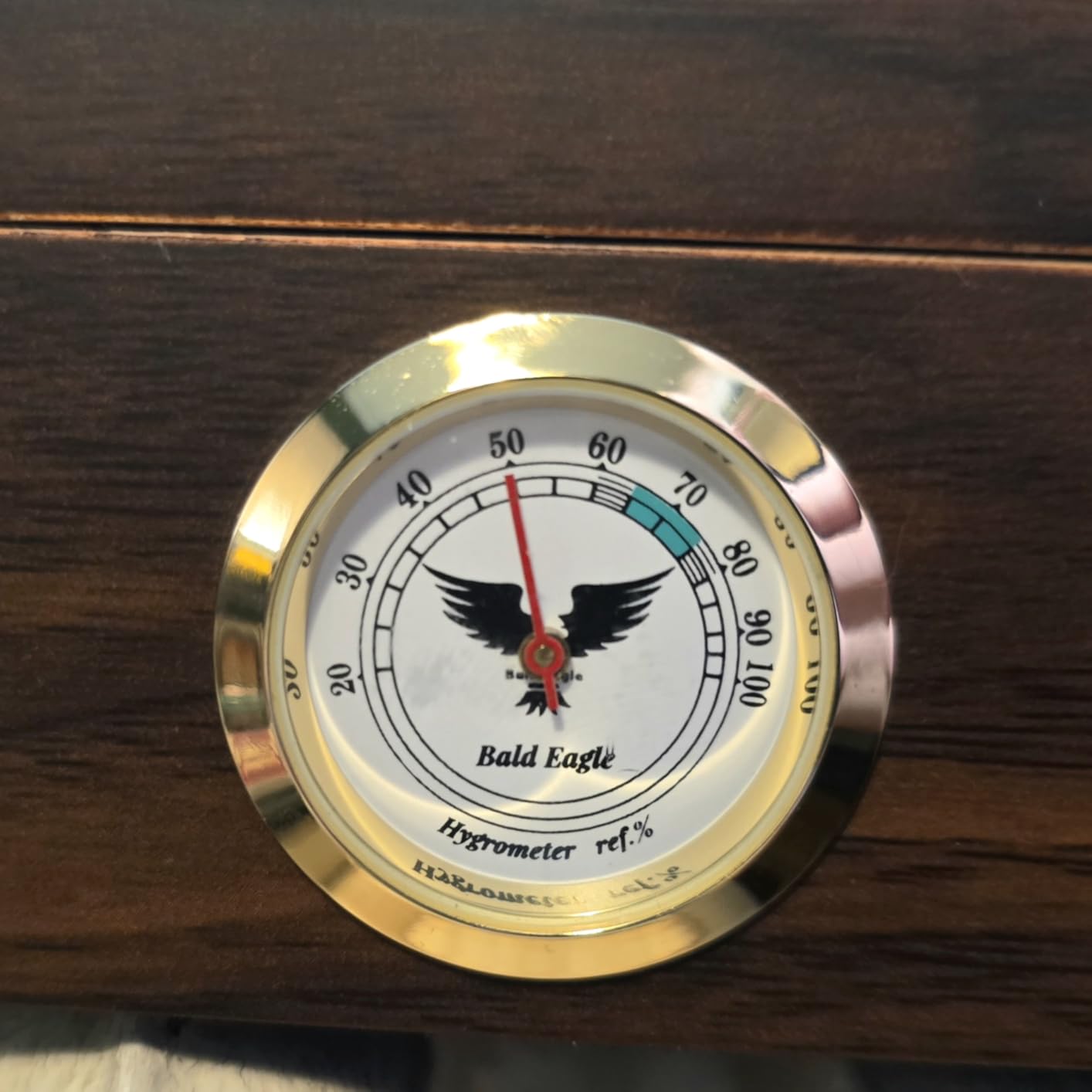 Bald Eagle Handmade Cigar Humidor, Cedar Cigar Desktop Box with Humidifier and Hygrometer, Glass Top for 30-50 Cigars customer photo 2