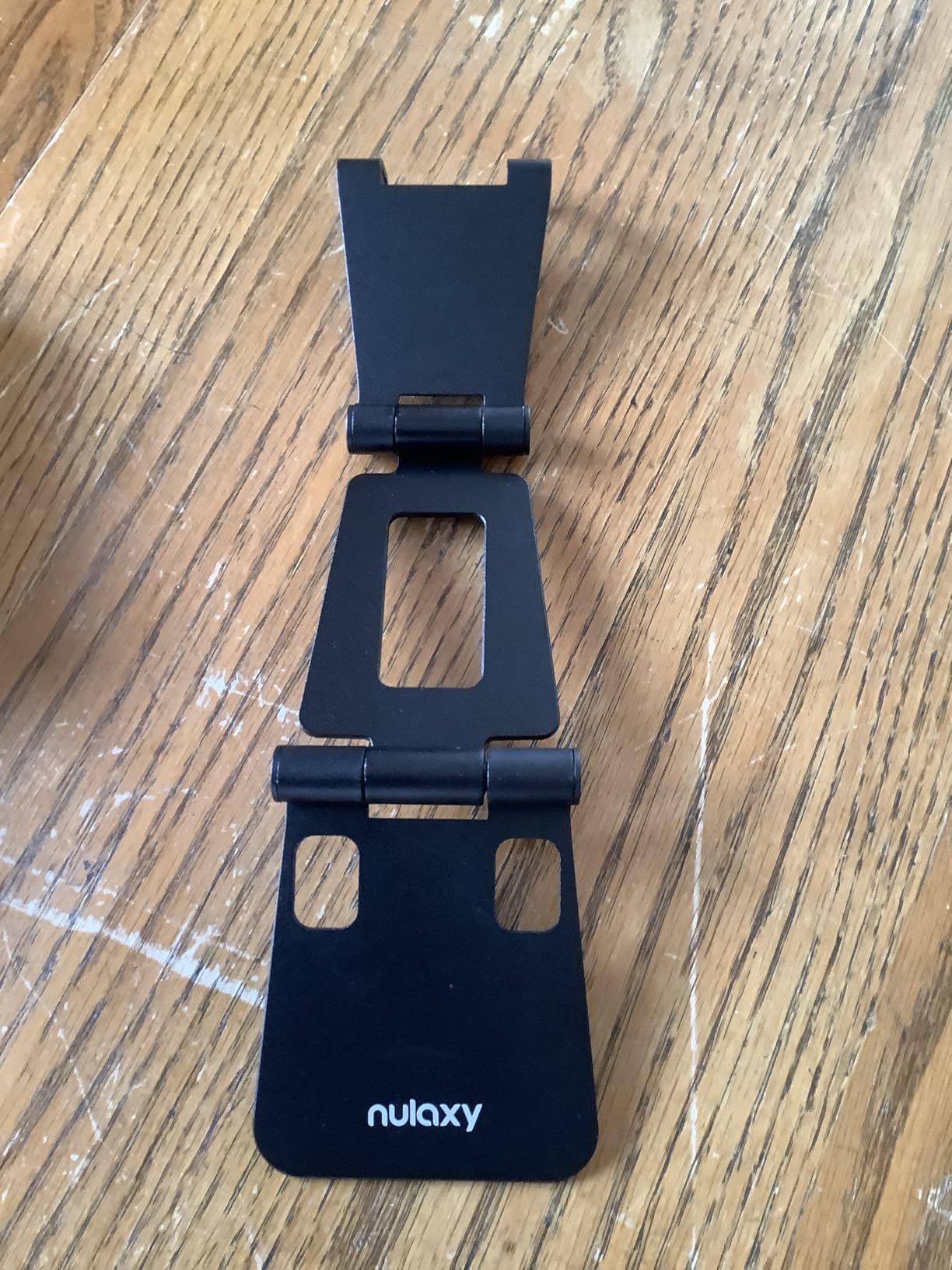 Nulaxy Dual Folding Cell Phone Stand, Fully Adjustable Foldable Desktop Phone Holder Cradle Dock Compatible with iPhone 17 16 15 14 13 12 11 Pro Max Xs Xr X 8, Nintendo Switch, All Phones customer photo 2