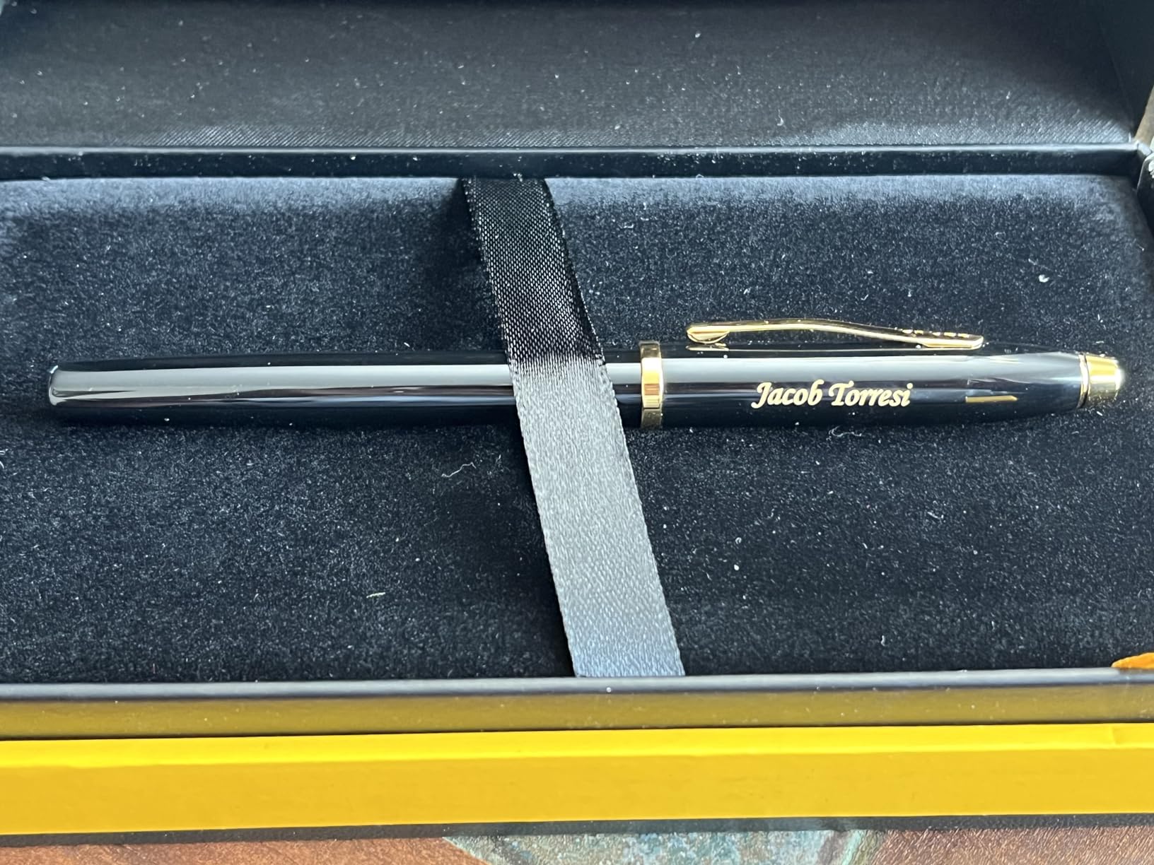 Cross Century II Personalized Capped Rollerball Pen in Black with Gold Trim, Engraved Pen for Executives customer photo 1