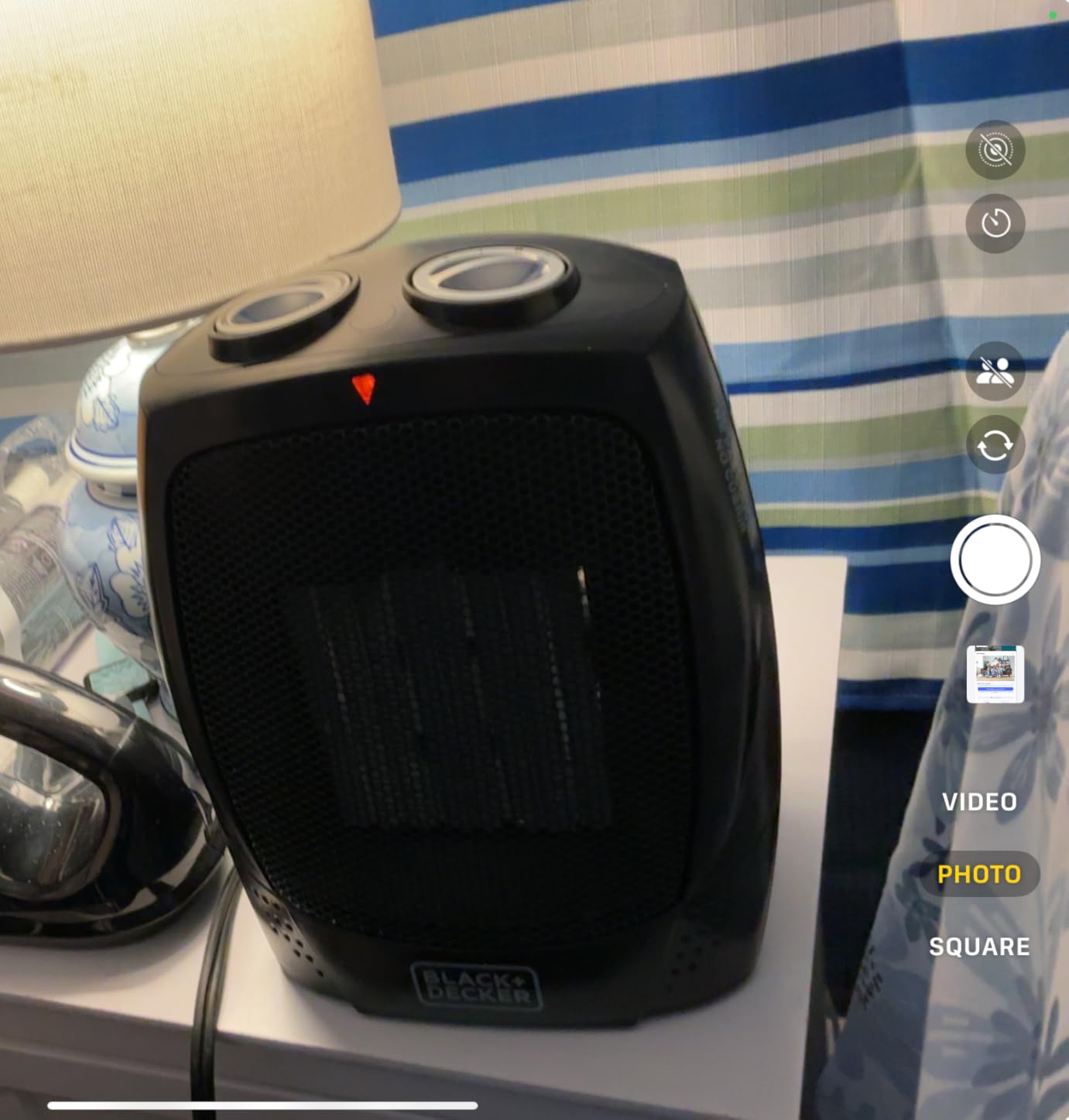 BLACK+DECKER Personal Ceramic Heater, 1500 Watts, Space Heater for Office Desk, Home Office & Personal Use, 2 Heat & Fan Only Settings customer photo 1
