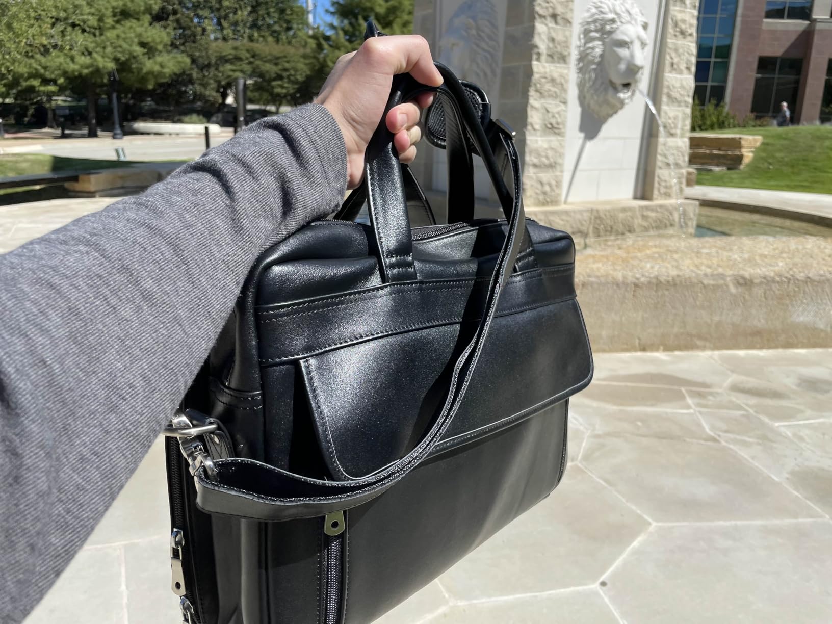 Masa Kawa Leather Briefcase for Men 15.6