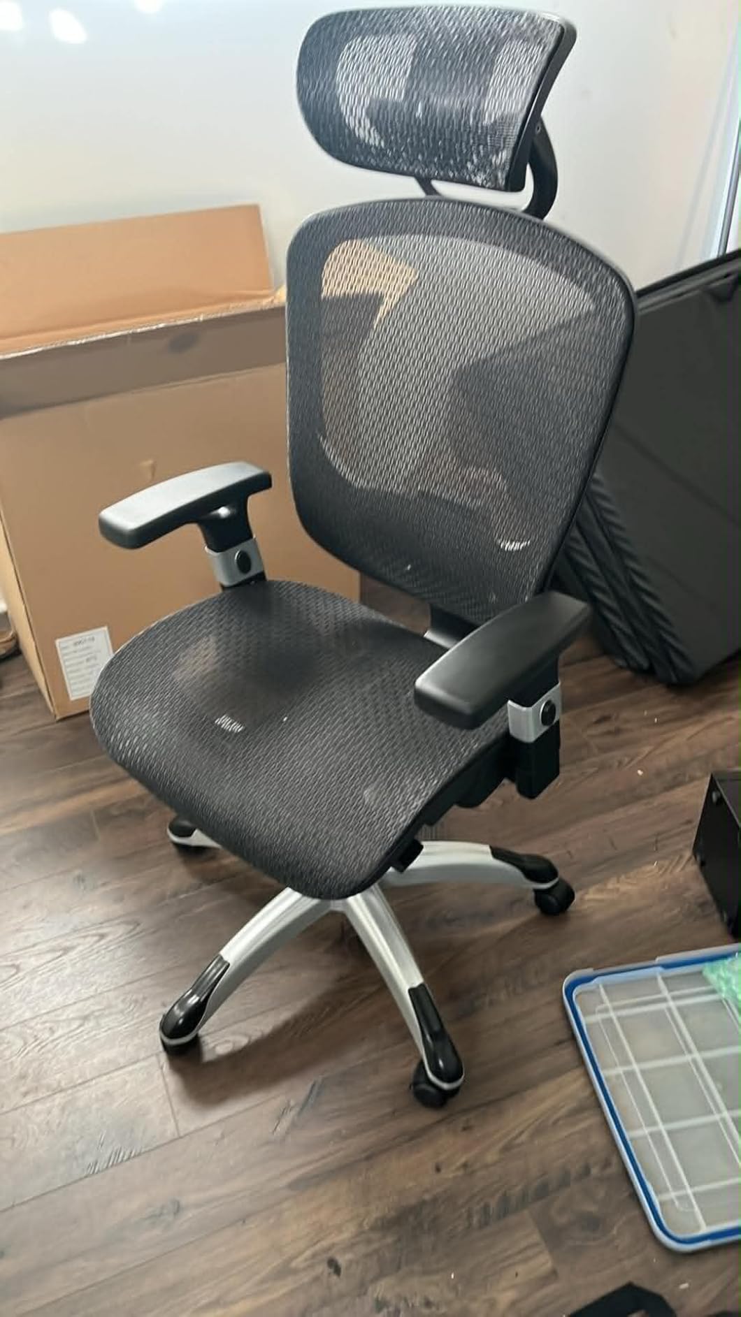 STAPLES Hyken Ergonomic Task Chair, Mesh, Ergonomic, Lumbar Support, Swivel, Gray | A comfortable everyday seating option for home or professional offices. customer photo 1