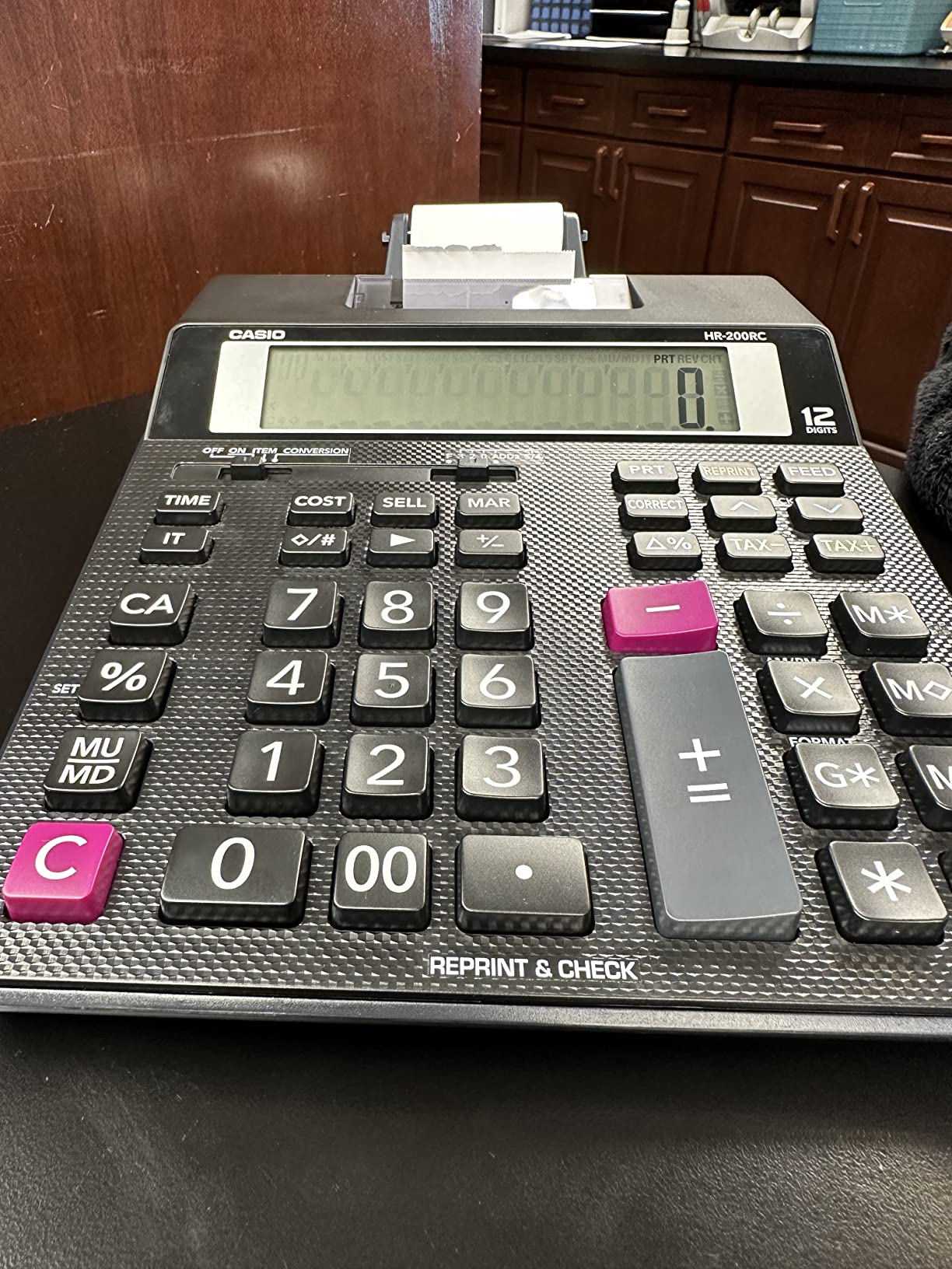 Casio HR-200RC Desktop Printing Calculator with Dual-Color Print & 150-Step Check | Cost/Sell/Margin, Tax & Calendar | Ideal for Accounting & Retail customer photo 1