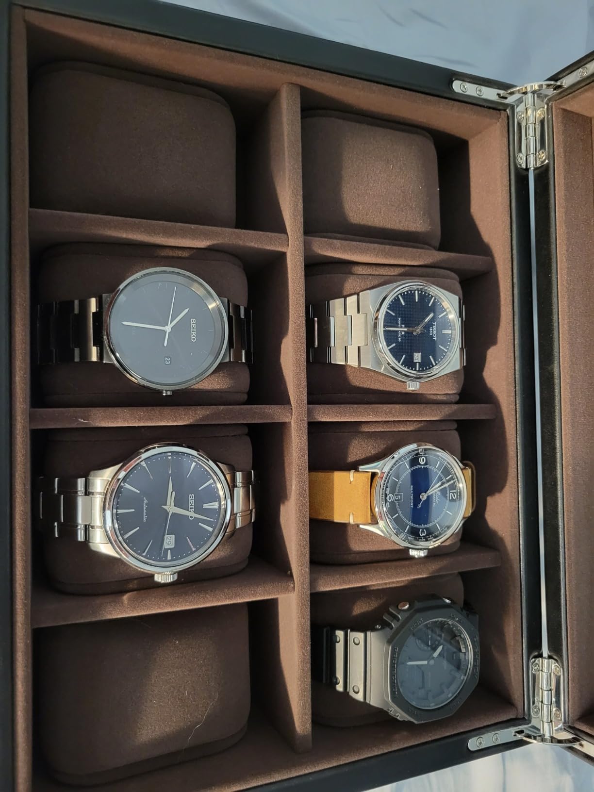 TAWBURY 8 Slot Watch Box with Storage Drawer - Premium Watch Storage Case for Men | 2.2-inch Wide Pillows Hold Small & Oversized Watches (Brown) customer photo 2