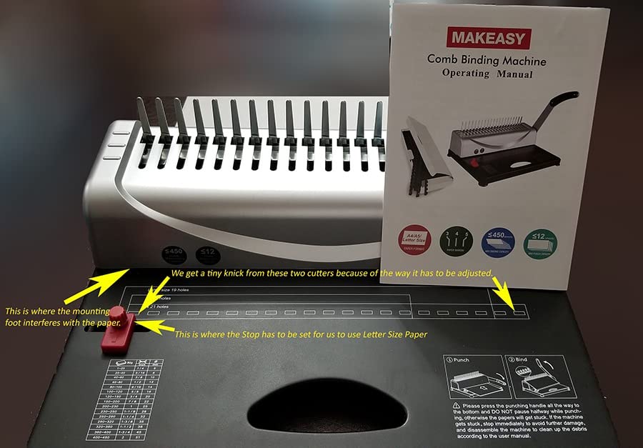 MAKEASY Comb Binding Machine - Punch 12 Sheet, Easy Punch No Jam, Heavy-Duty Metal Build, Book Binder for Office Reports & Home School Projects, Includes 100 Combs, Letter/A4/A5 Compatible customer photo 2