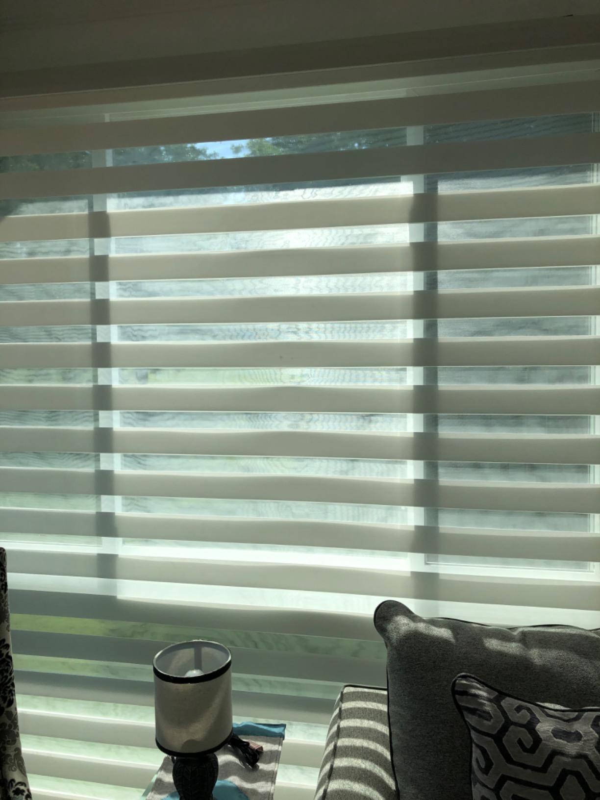 Yoolax Motorized Zebra Blinds with Remote, Room Darkening Smart Blinds | Works with Alexa, Google Home, Apple Home, Electric Dual Layer Shades, Custom Size customer photo 2