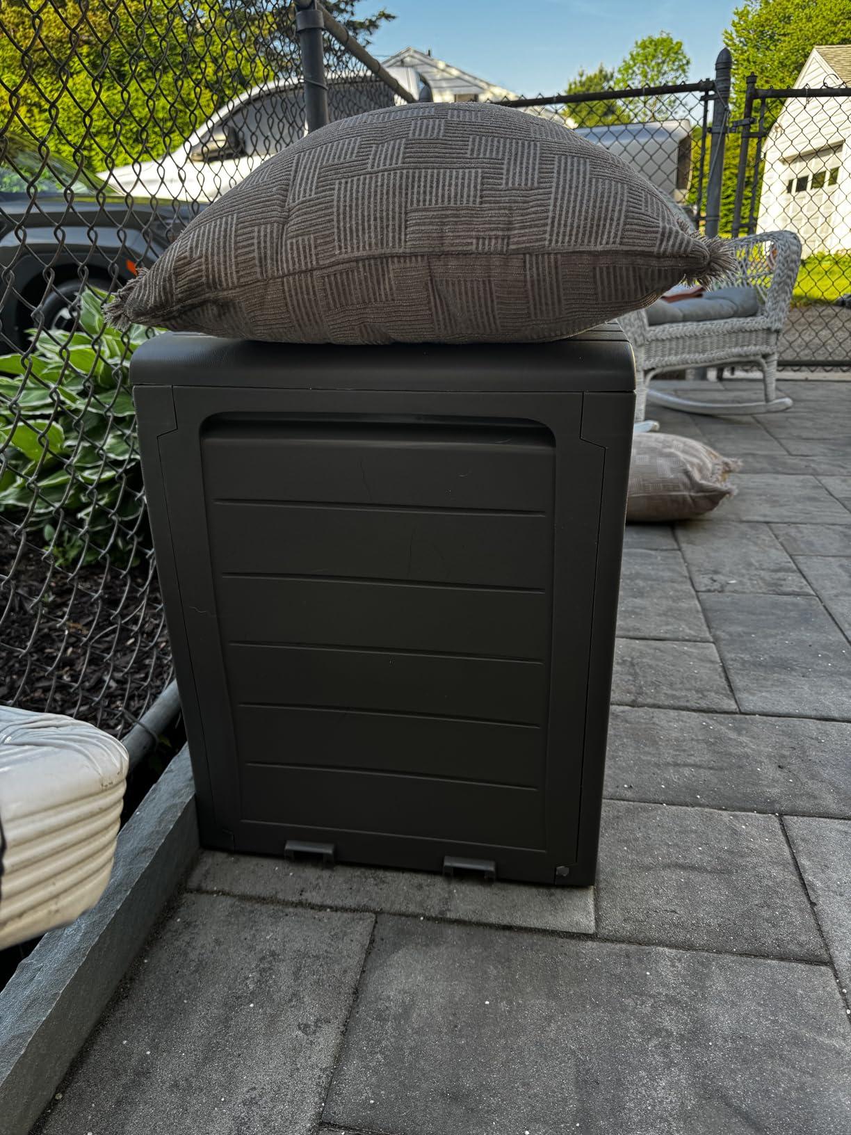 Keter Marvel Plus 71 Gallon Resin Deck Box-Organization and Storage for Patio Storage Box Outdoor Cushions, Throw Pillows, Garden Tools and Pool Accessories, Dark Grey customer photo 2