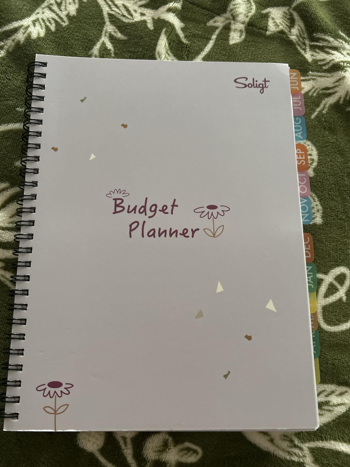 SOLIGT Budget Planner Monthly Bill Organizer Book (Undated) with 12 Pockets | Budget Book for Income, Debt, Expense, Saving and Bill Tracker Financial Notebook, Purple, Spiral Design, 9x6 customer photo 2