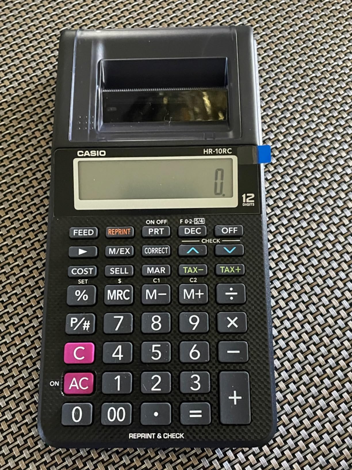 Casio HR-10RC Mini Desktop Printing Calculator | Portable | 12-Digit Display | One-Color Printer | Tax & Currency | Ideal for Taxes, Bookkeeping & Accounting Tasks, Black customer photo 2