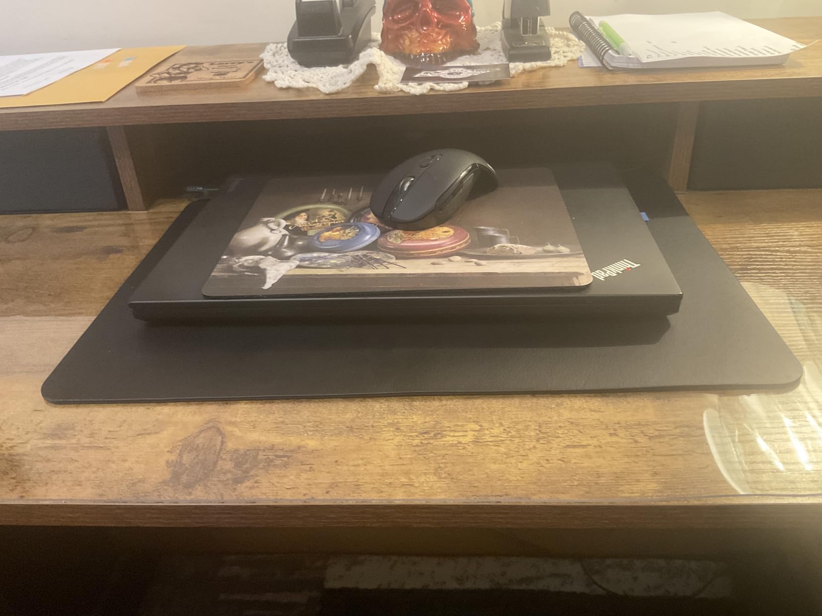 Nekmit Leather Desk Blotter Pad 36 x 20 Inches, Flat, Non-Slip, Waterproof, Black customer photo 2