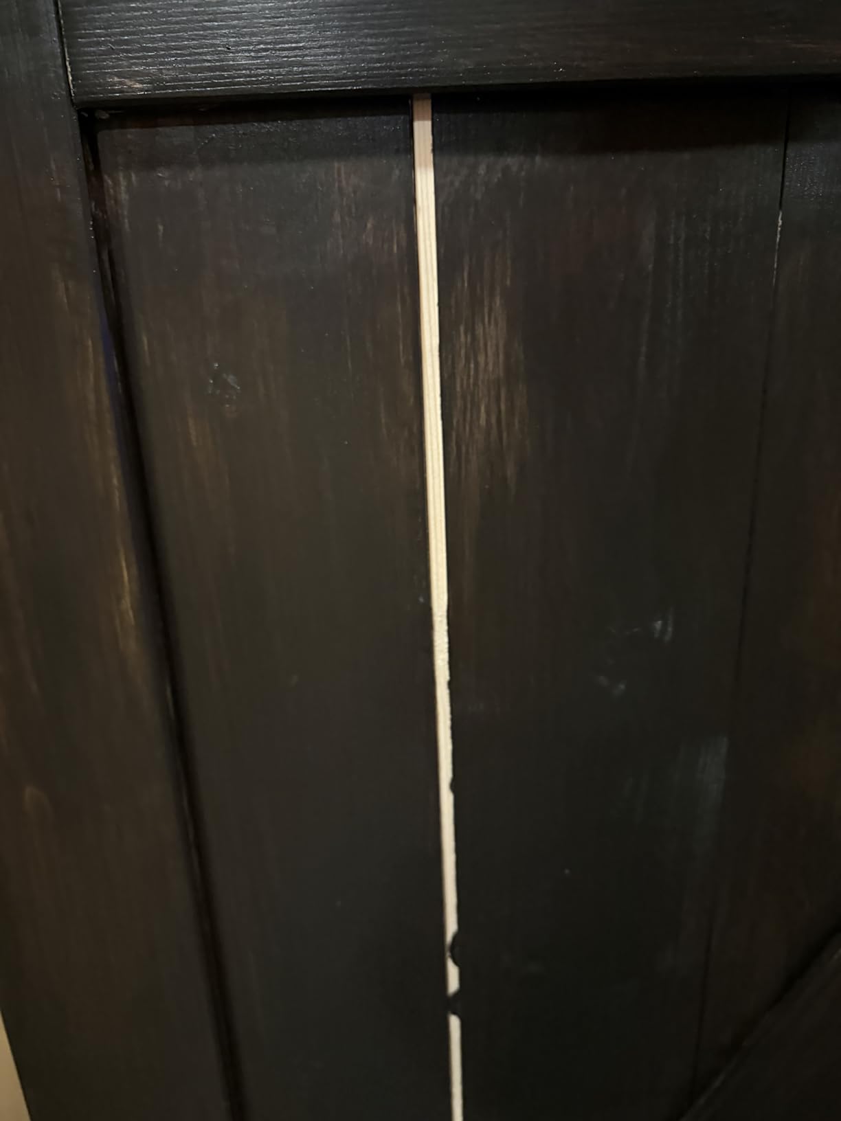 SmartStandard 36in x 80in Sliding Barn Wood Door, Natural, Fit 6-6.6FT Rail | Pre-Drilled Ready to Assemble, DIY Unfinished Solid Spruce Wood Panelled Slab, Interior Single Door Only, K-Frame customer photo 2