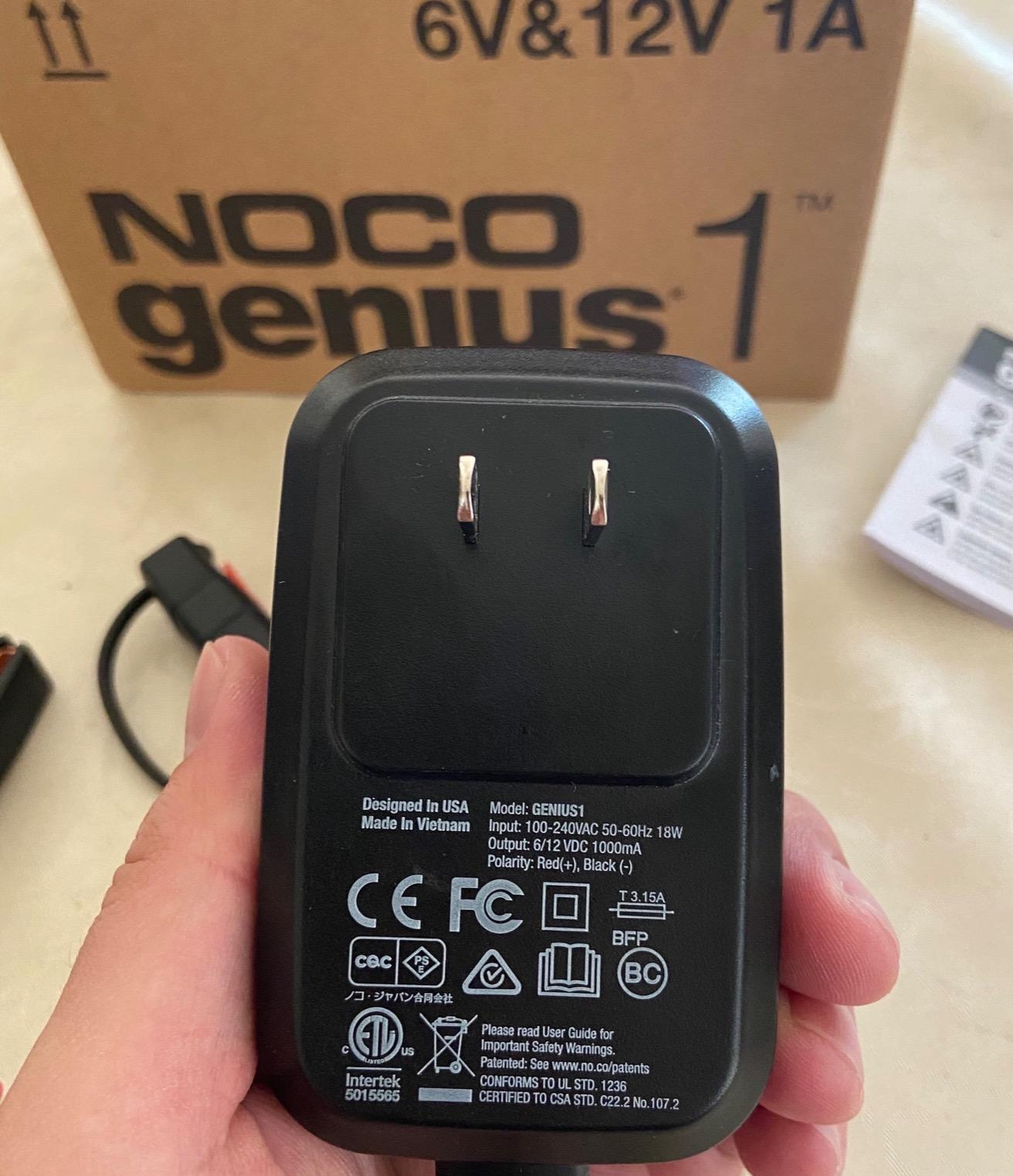 NOCO GENIUS1, 1A 6V/12V Smart Battery Charger, Trickle Charger & Maintainer with Overcharge Protection, Desulfator, and Temperature Compensation, for Lead-Acid and Lithium Batteries customer photo 2