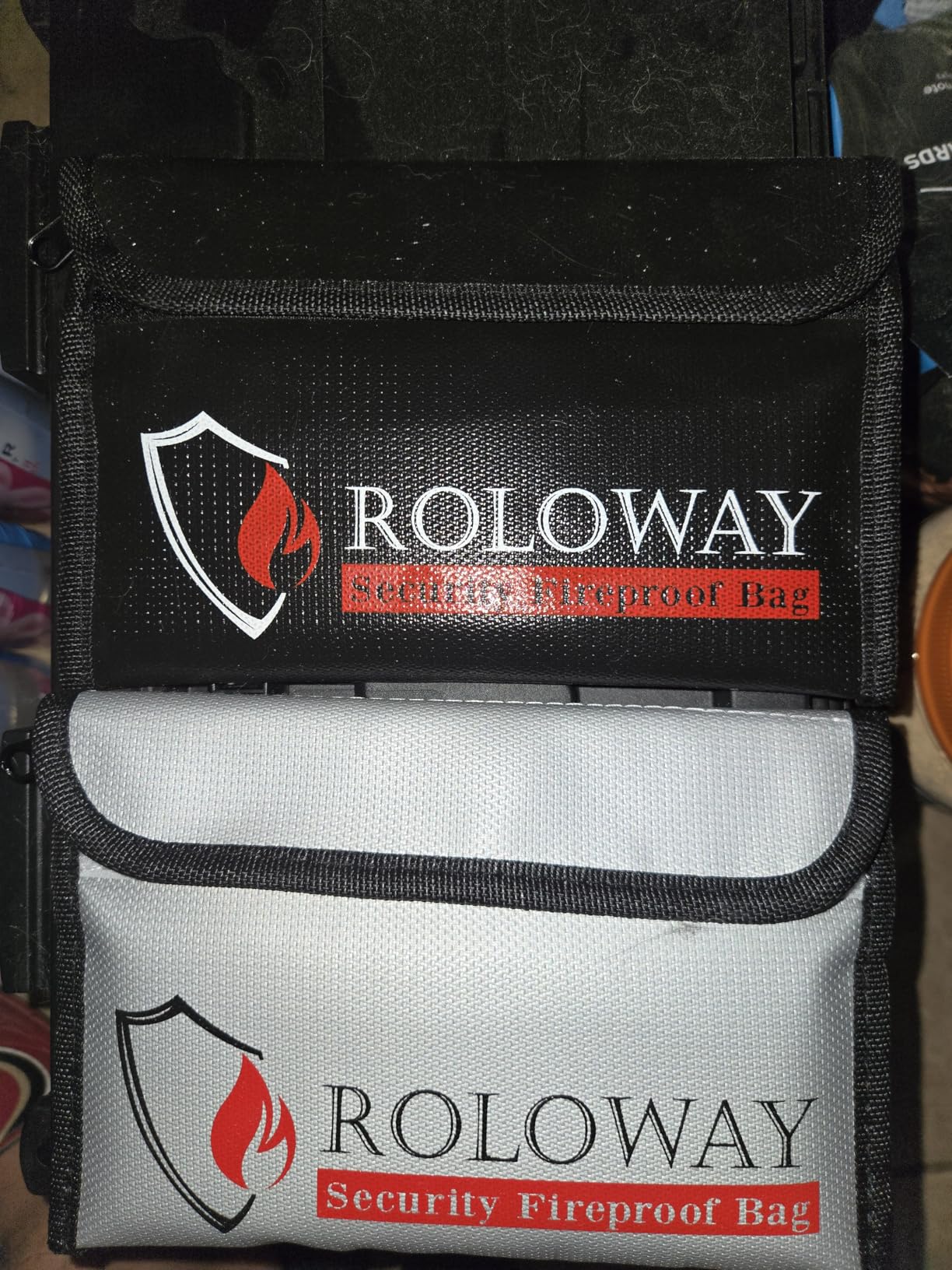 ROLOWAY Small Fireproof Bag (5 x 8 inches), Non-itchy Fireproof Money Bag for Cash, Valuables, Passport, Currency & Keys (2-Pack) customer photo 1
