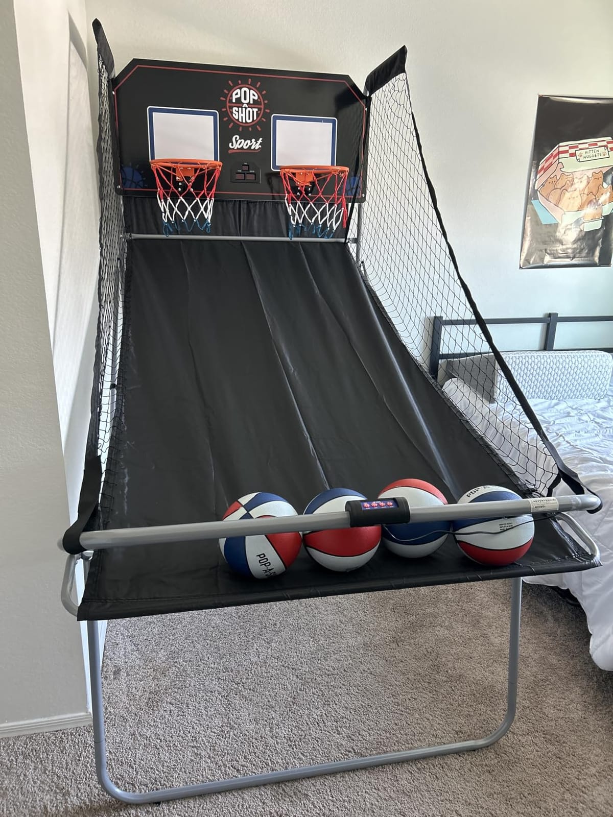 Pop-A-Shot Dual Shot Sport | 2-Hoop Indoor Electronic Arcade Basketball | Indoor Basketball Arcade Machine with 10 Game Modes, Dual Hoops, Sturdy Steel Frame, Foldable Space-saving Design customer photo 1