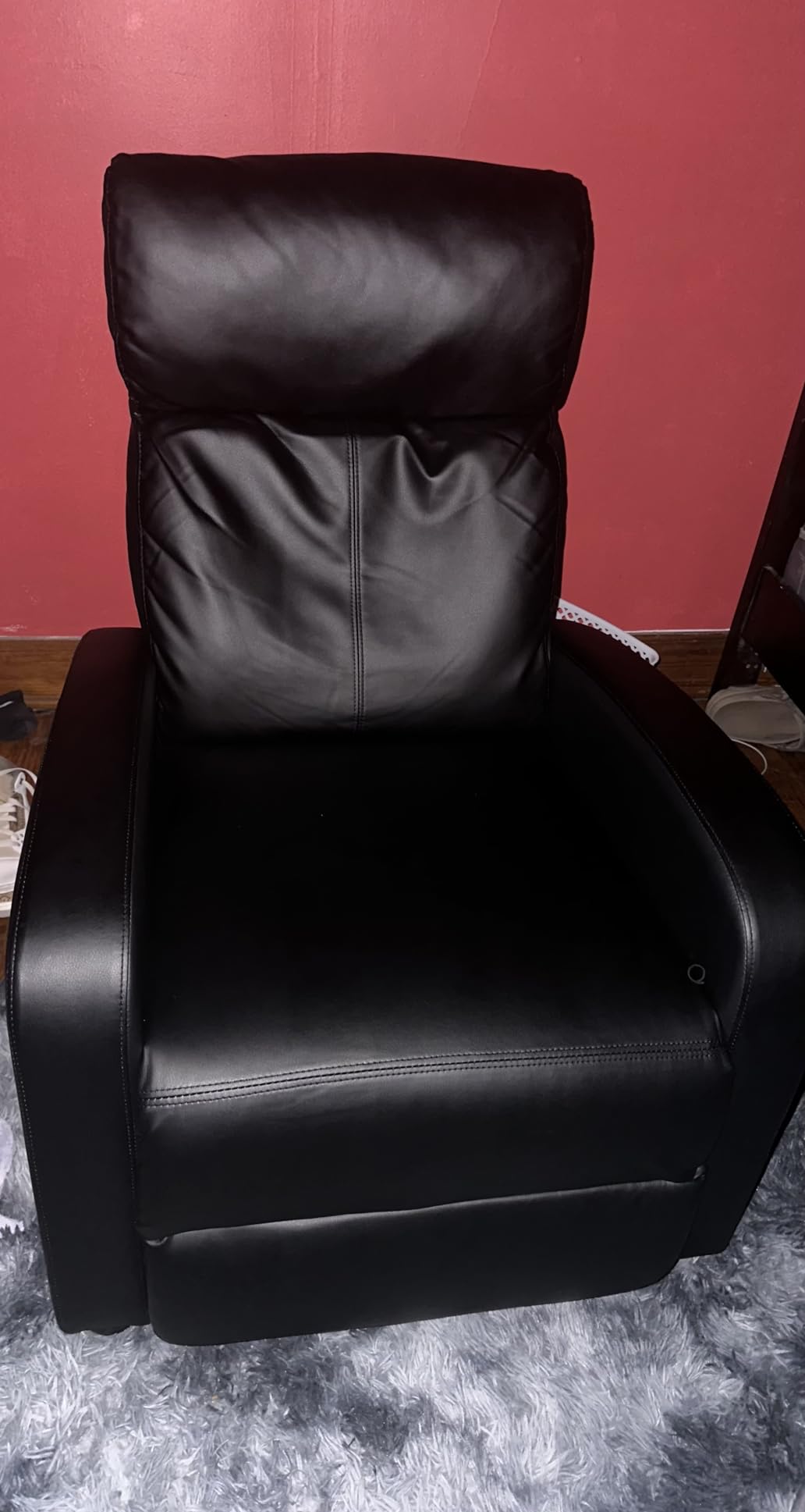 FDW | Recliner Chair | Without Massage Function | Black, PU Leather | Lounge Chair With Lumbar Support, Adjustable Push Back, Wide Armrests & Footrest | Easy Assembly | Living Room, Home Theatre customer photo 2